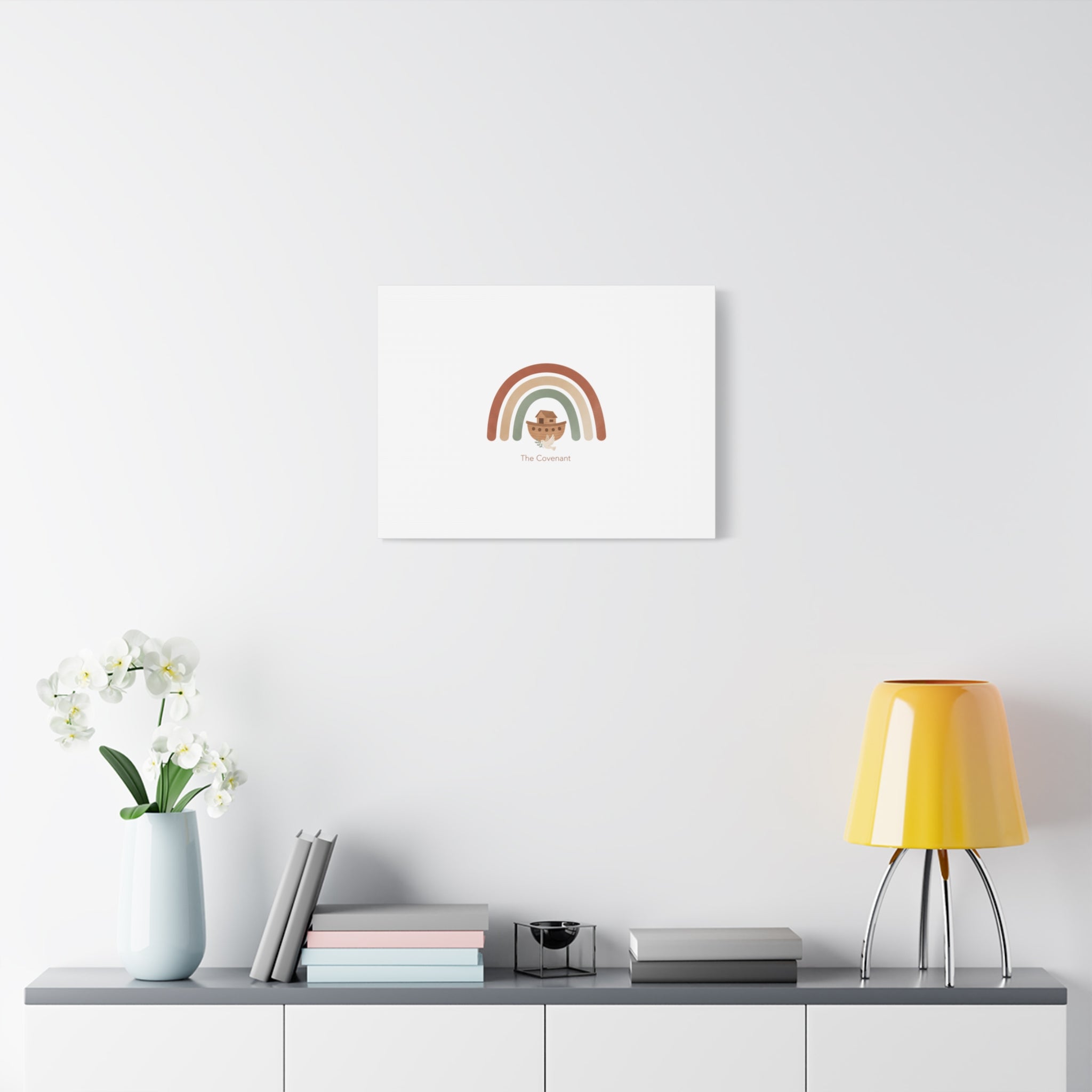 Noah's Ark Rainbow Matte Canvas Wall Art - "The Covenant" Nursery Decor