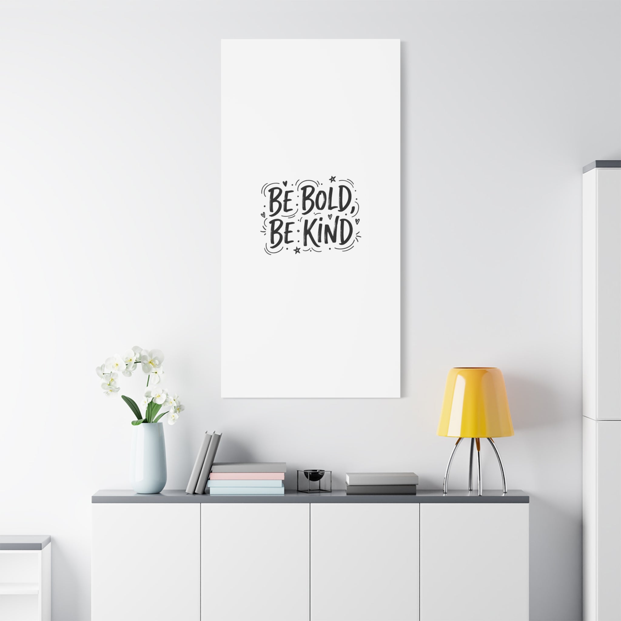 Be Bold Be Kind Canvas | Handwritten Marker Brush Script, Humanized Typography