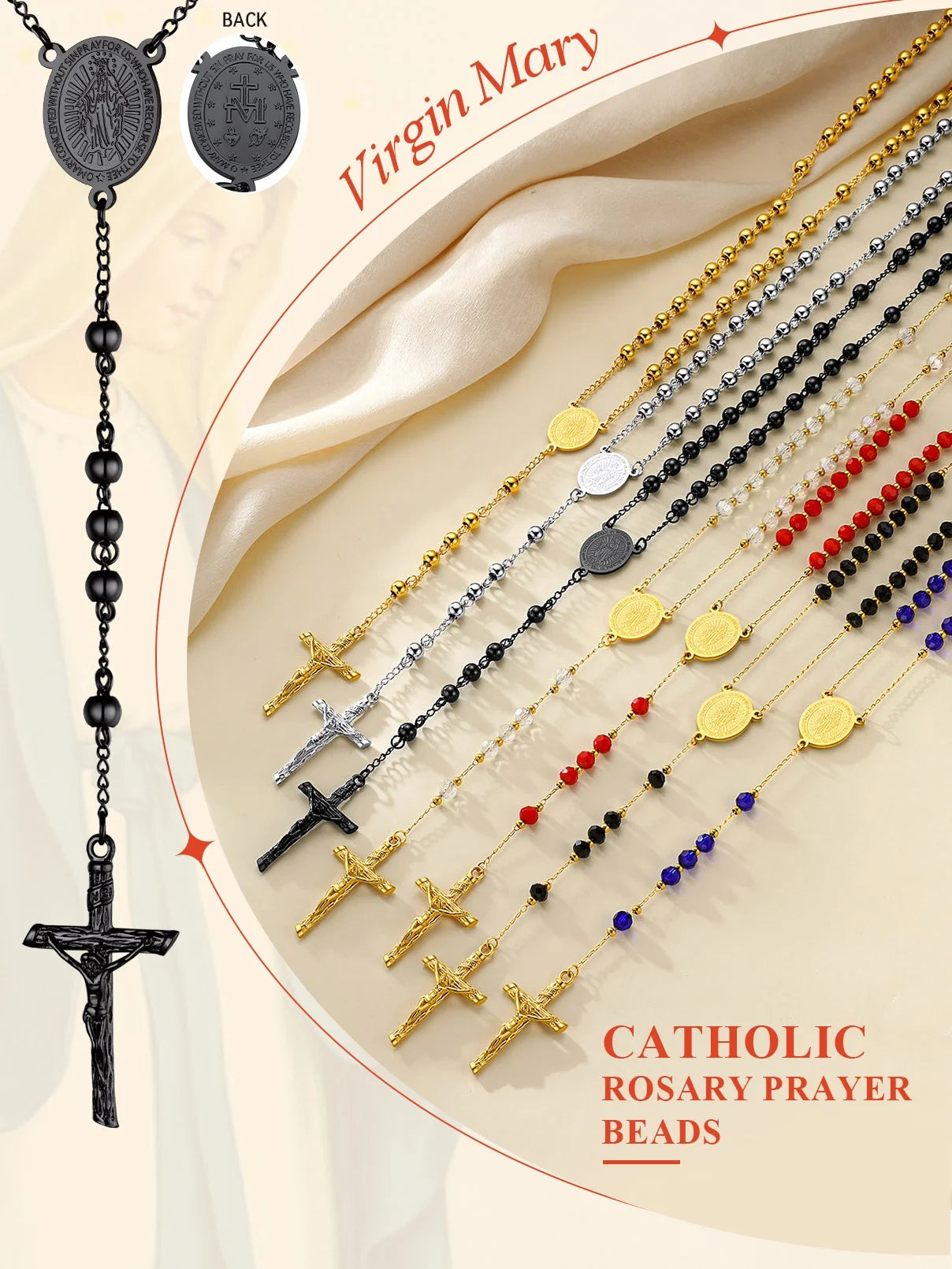 Black Rosary Necklace