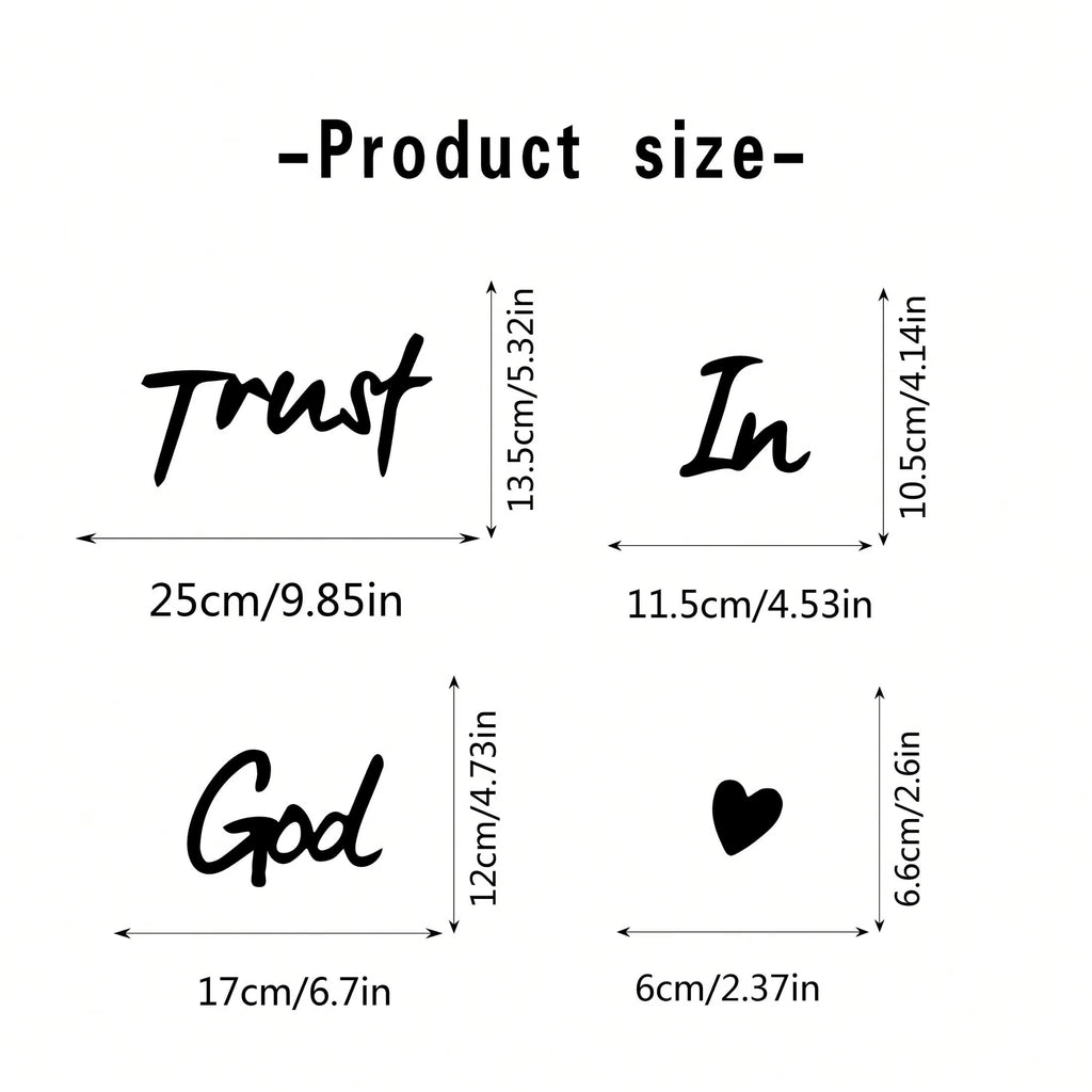 3Pc "Trust in God" Metal Wall Art 