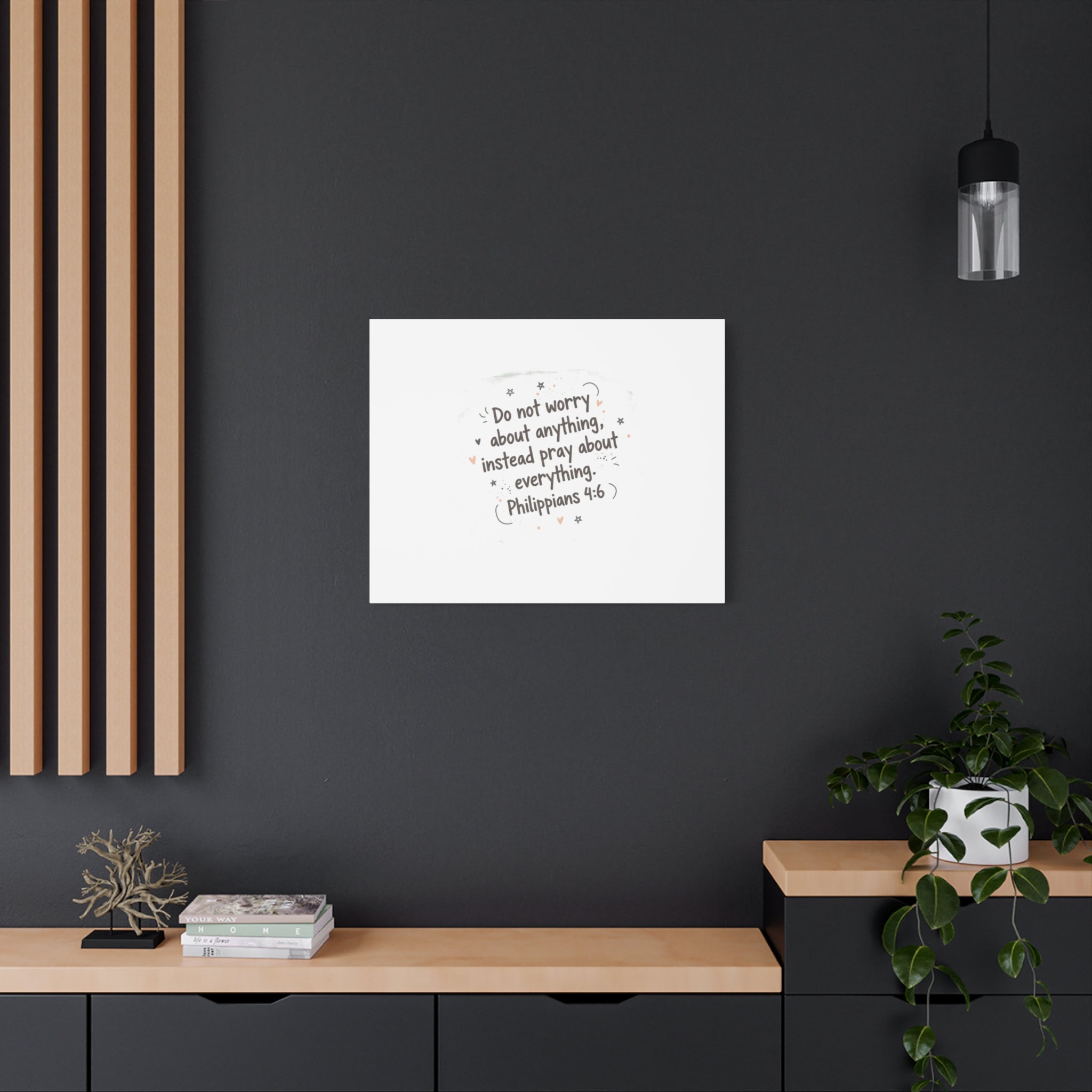 Do Not Worry Prayer Canvas | Handwritten Messy Script, Pastel Doodle Art