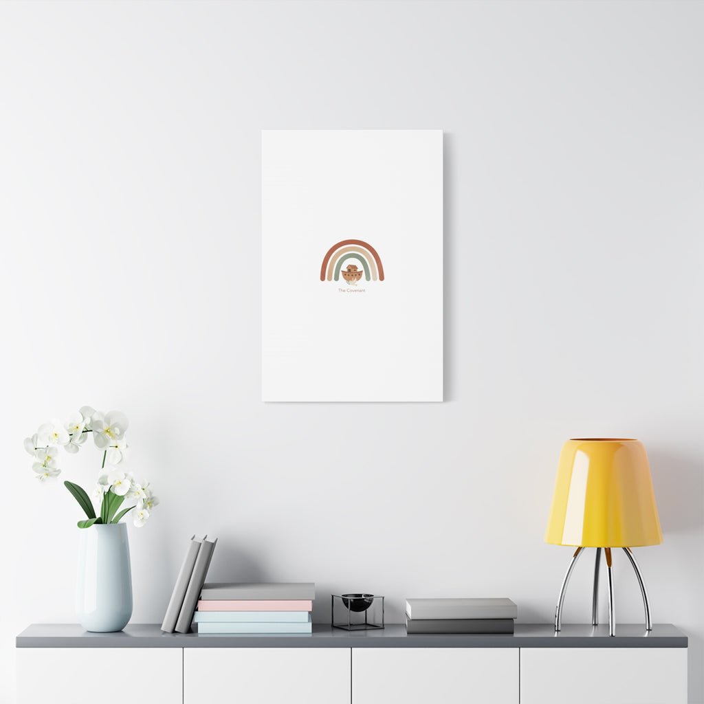 Noah's Ark Rainbow Matte Canvas Wall Art - "The Covenant" Nursery Decor