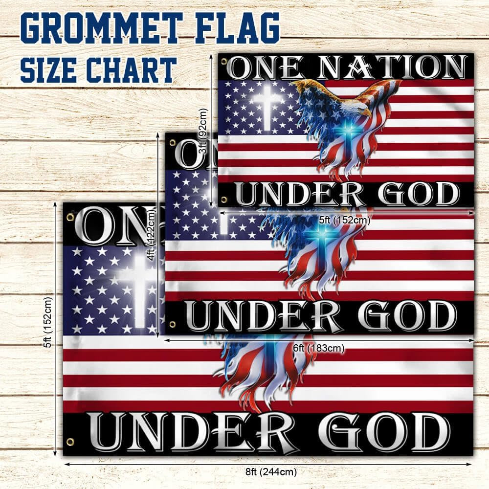 3X5 Patriotic American Flags, 4Th of July Decorations, One Nation under God American Eagle Flag - Double Sided, Heavy Duty Canvas - Decorations for Indoor, Outdoor Decor Flag with Grommets