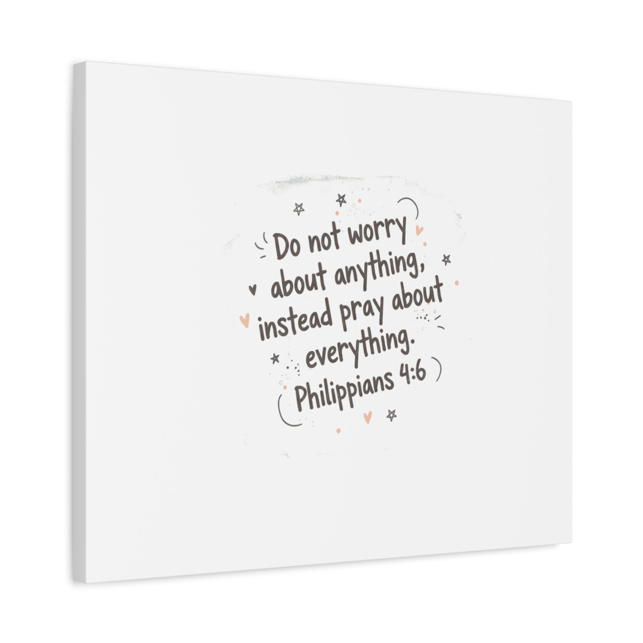 Do Not Worry Prayer Canvas | Handwritten Messy Script, Pastel Doodle Art