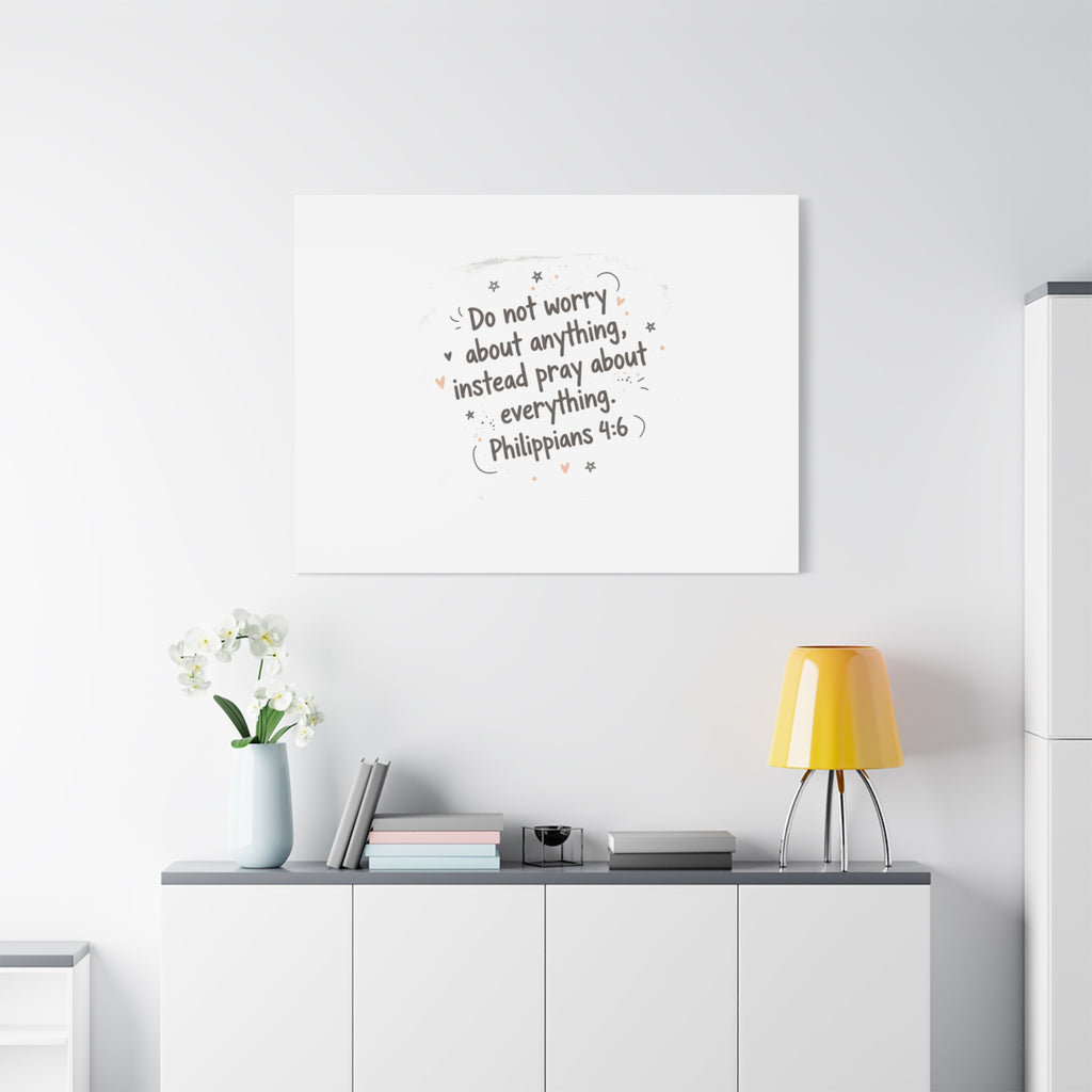 Do Not Worry Prayer Canvas | Handwritten Messy Script, Pastel Doodle Art