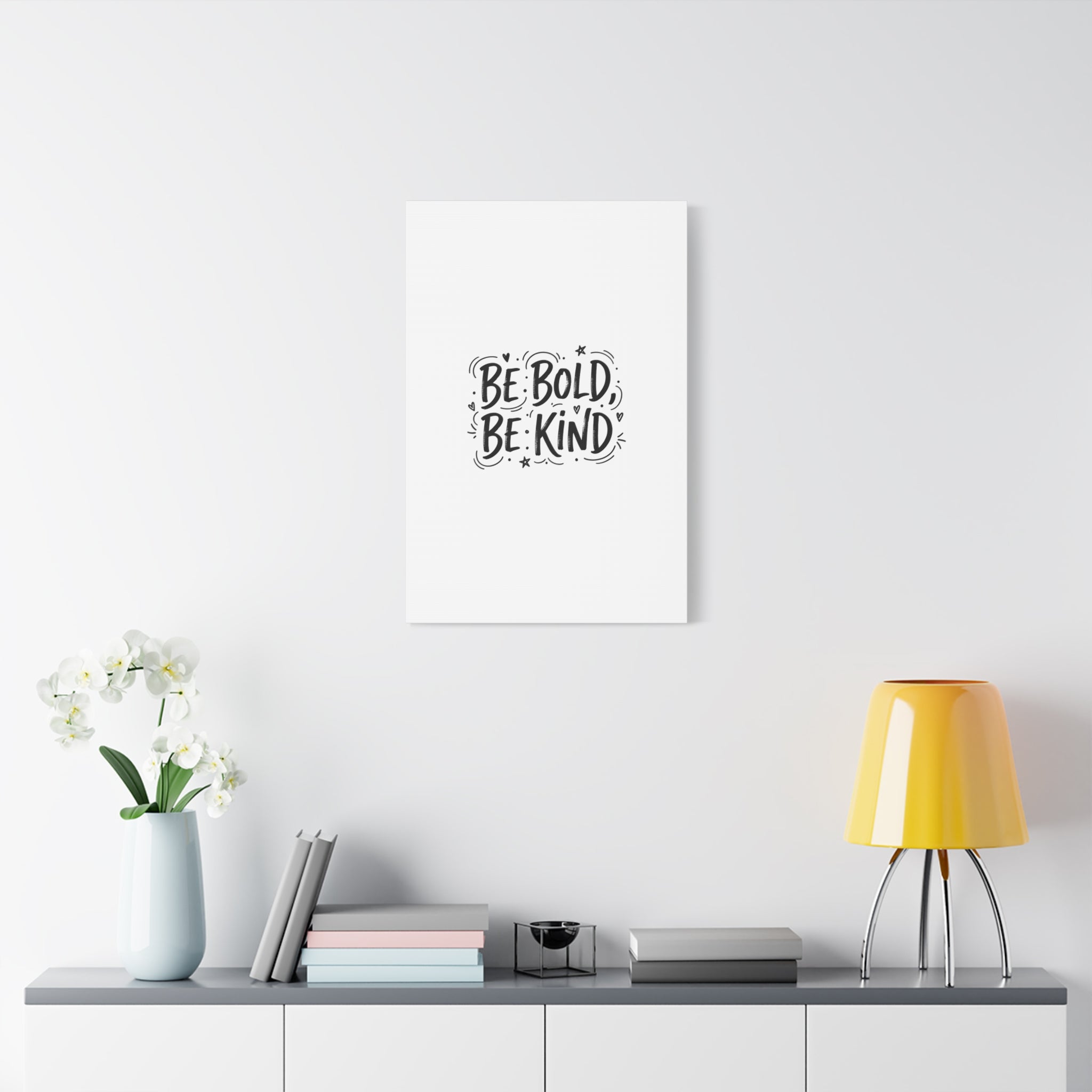 Be Bold Be Kind Canvas | Handwritten Marker Brush Script, Humanized Typography