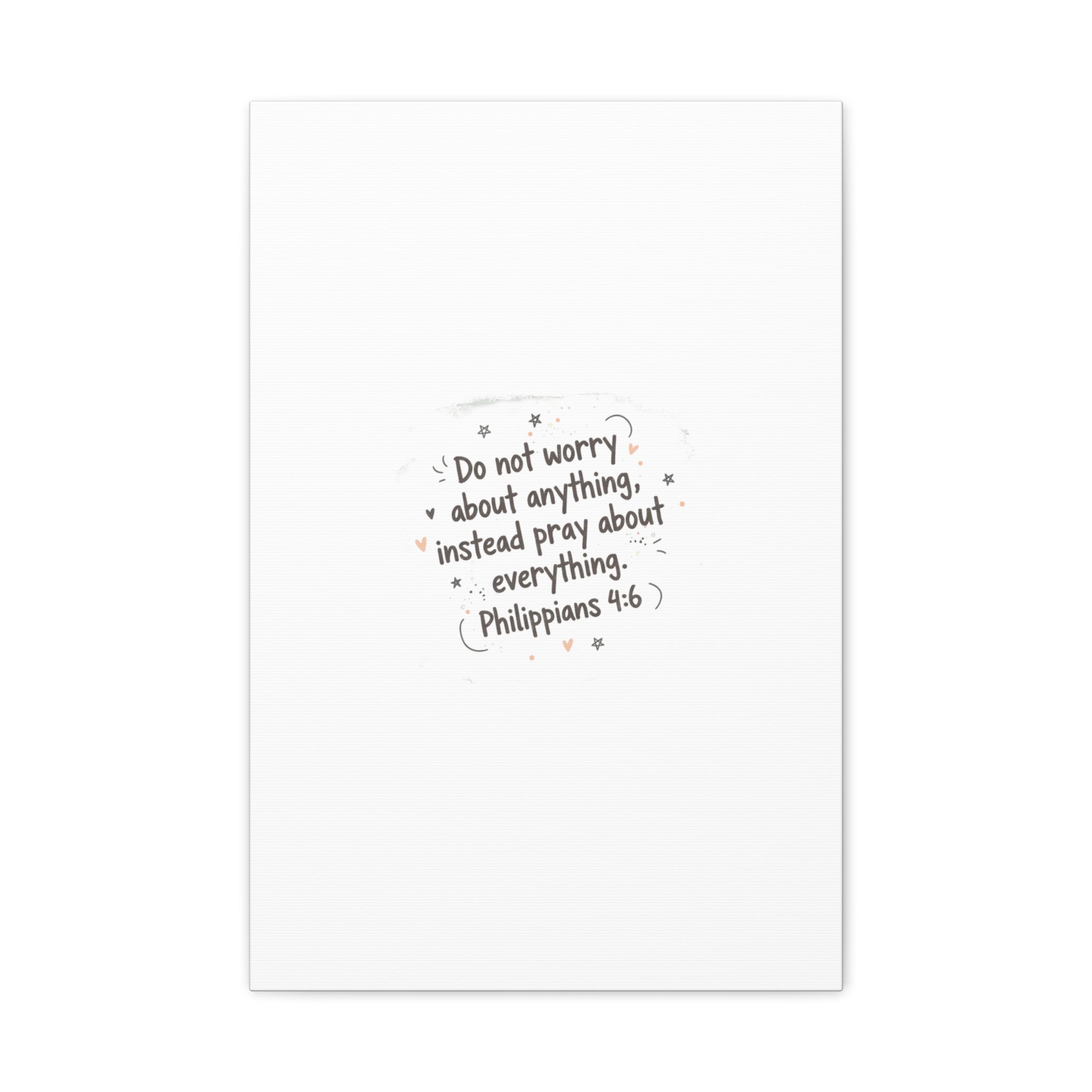 Do Not Worry Prayer Canvas | Handwritten Messy Script, Pastel Doodle Art