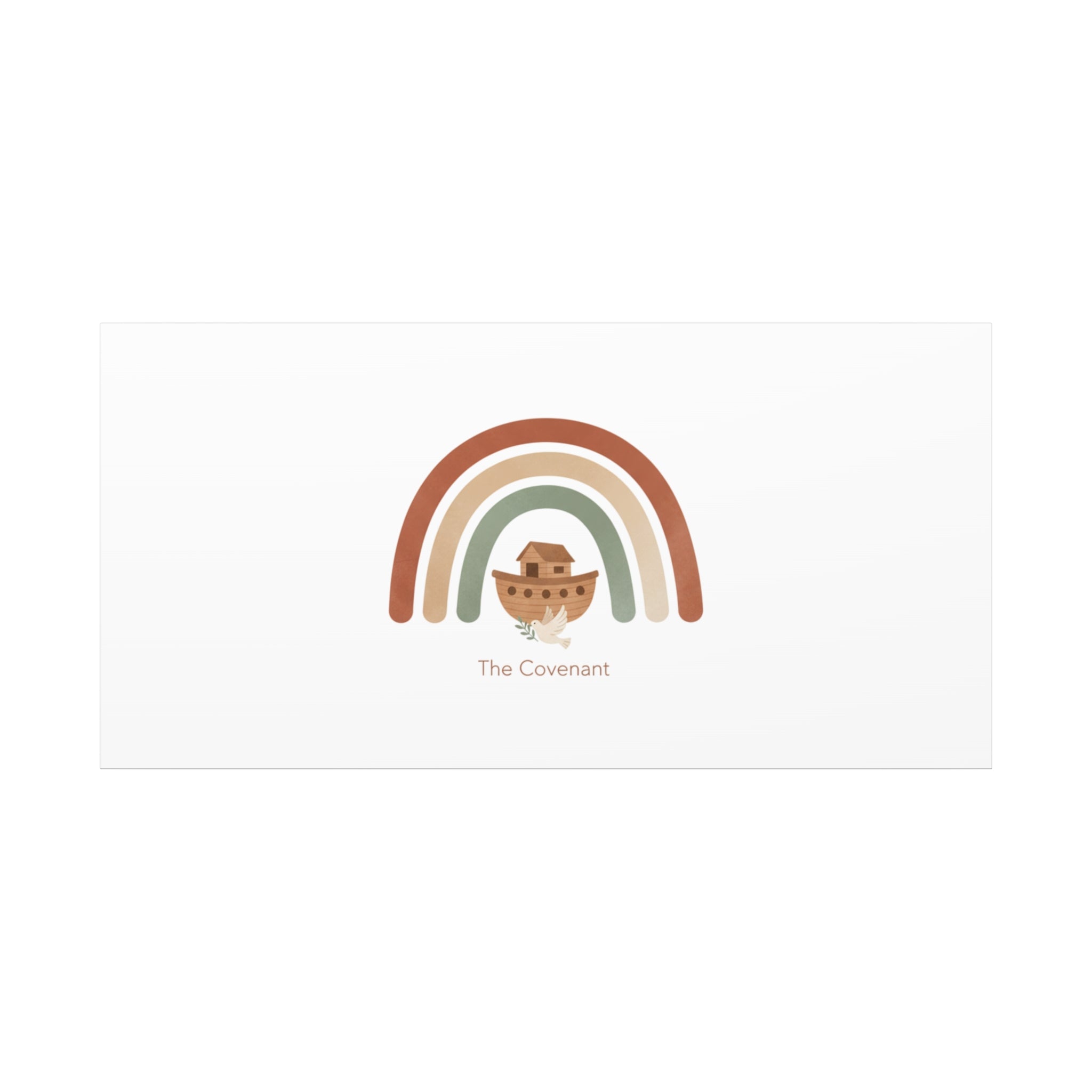 Noah's Ark Rainbow Matte Canvas Wall Art - "The Covenant" Nursery Decor