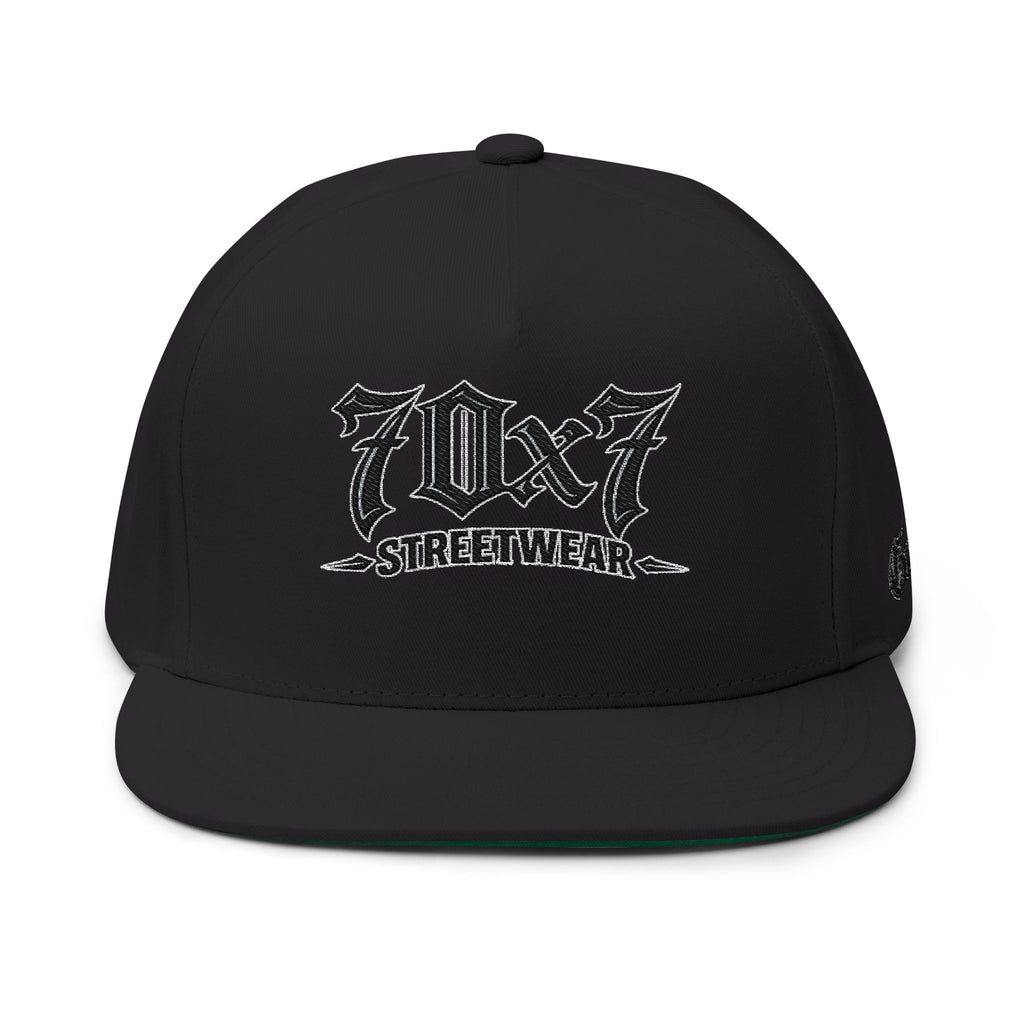 70x7 Streetwear Embroidered Flat Bill Cap