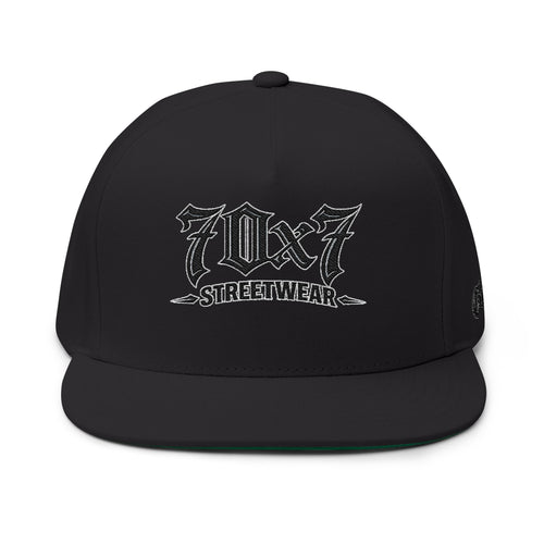70x7 Streetwear Embroidered Flat Bill Cap