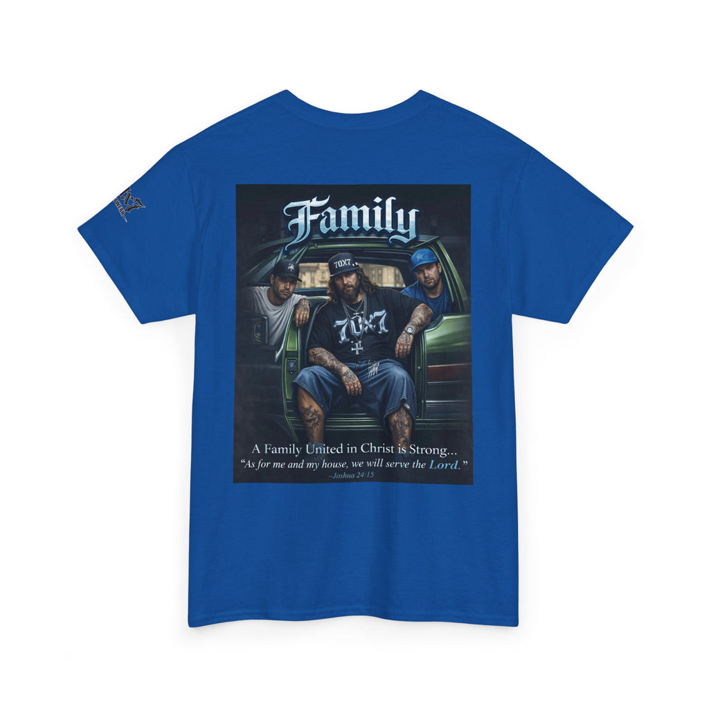 70x7 Streetwear Family Tee — "Family" Graphic Cotton T-Shirt