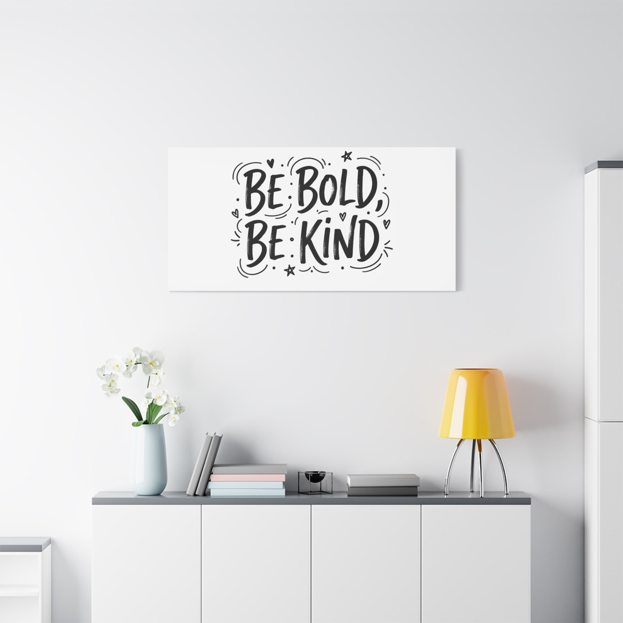 Be Bold Be Kind Canvas | Handwritten Marker Brush Script, Humanized Typography