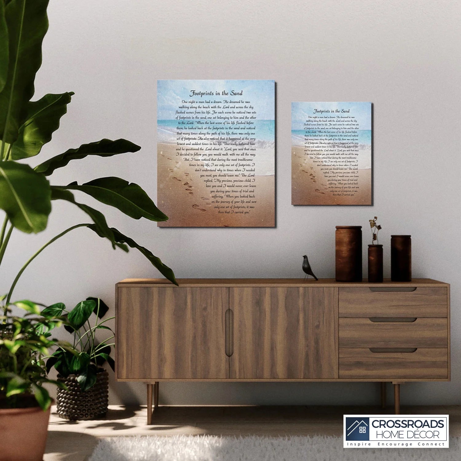 Footprints in the Sand Inspirational Wall Art