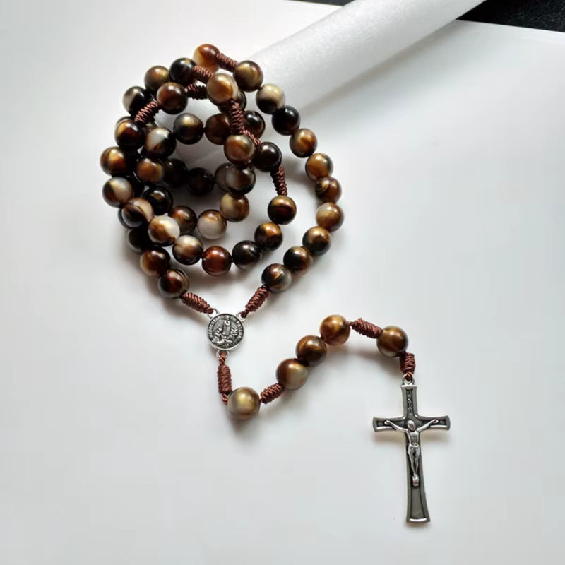 Vintage Rosary Catholic Prayer Beads Necklace 