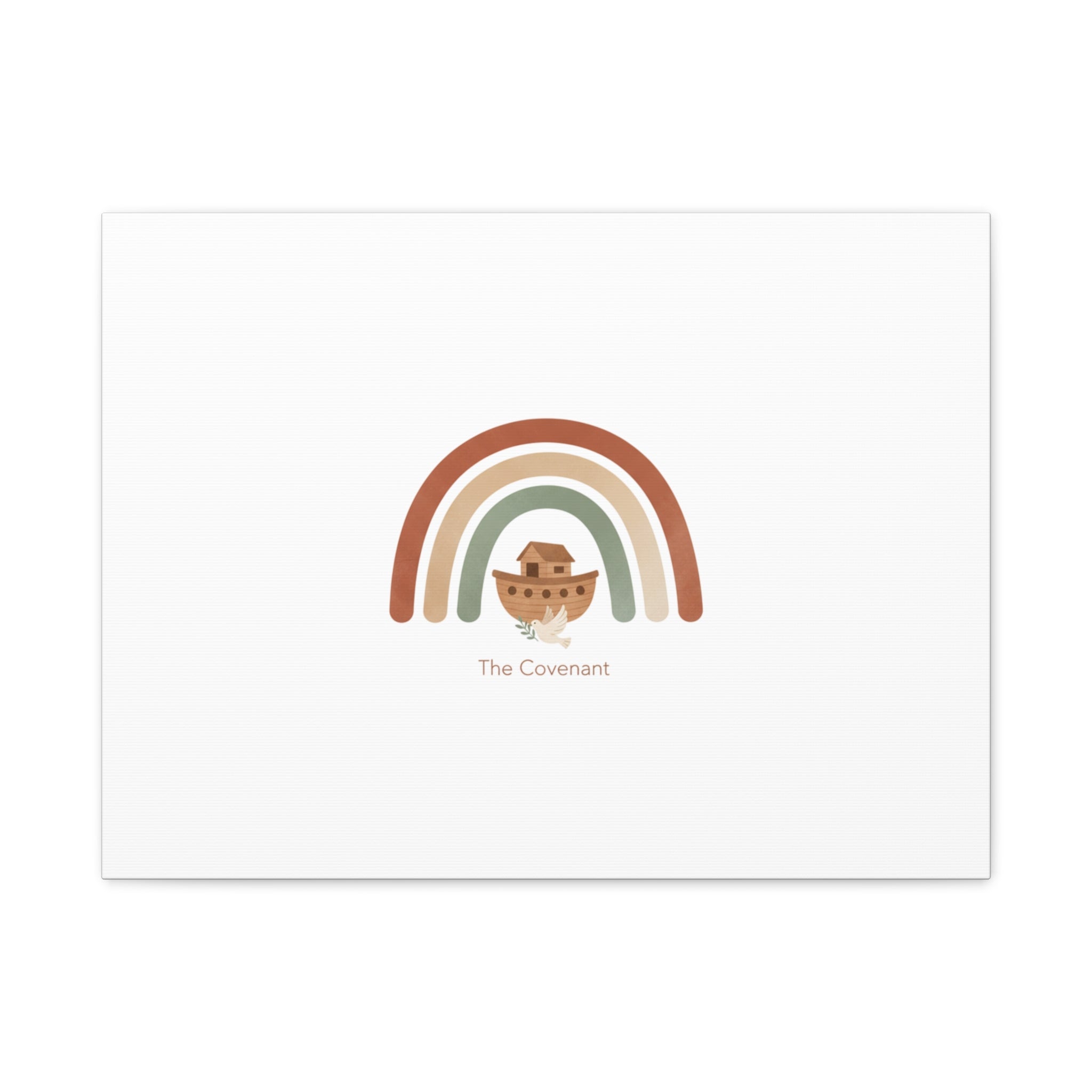 Noah's Ark Rainbow Matte Canvas Wall Art - "The Covenant" Nursery Decor