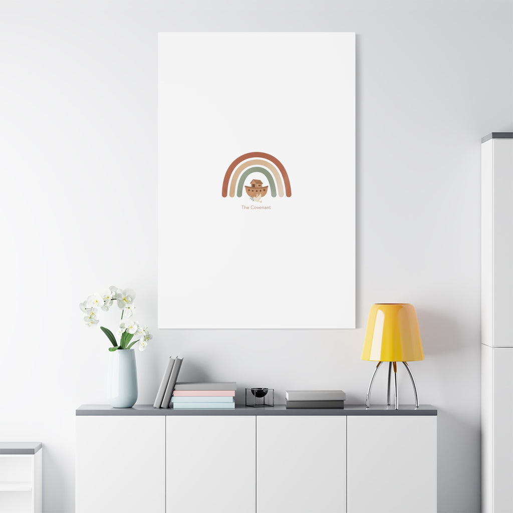 Noah's Ark Rainbow Matte Canvas Wall Art - "The Covenant" Nursery Decor