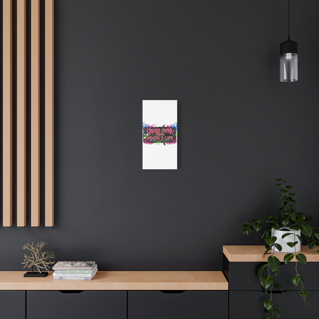 Canvas Wall Art — “Cross Over From Death 2 Life” Neon Rock Poster