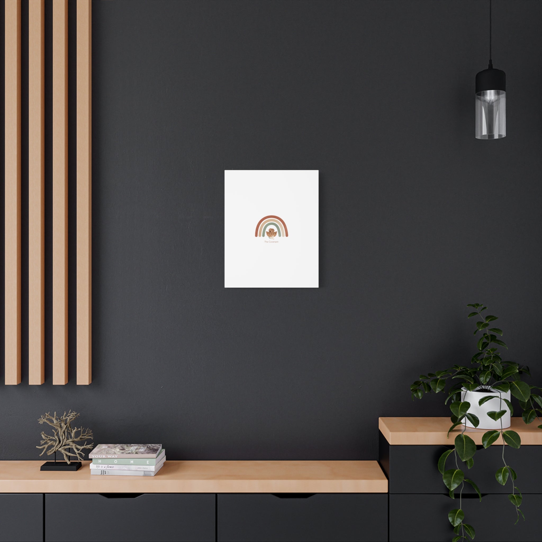 Noah's Ark Rainbow Matte Canvas Wall Art - "The Covenant" Nursery Decor