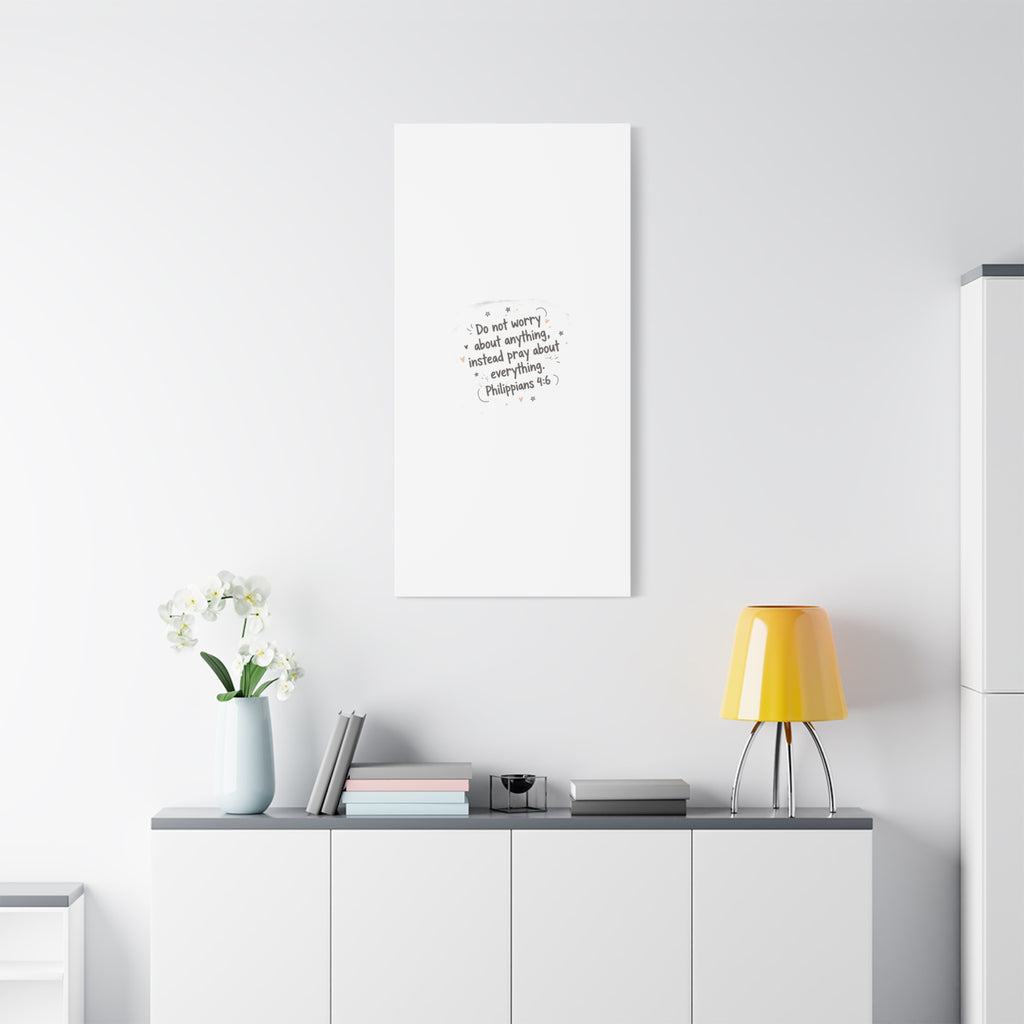 Do Not Worry Prayer Canvas | Handwritten Messy Script, Pastel Doodle Art