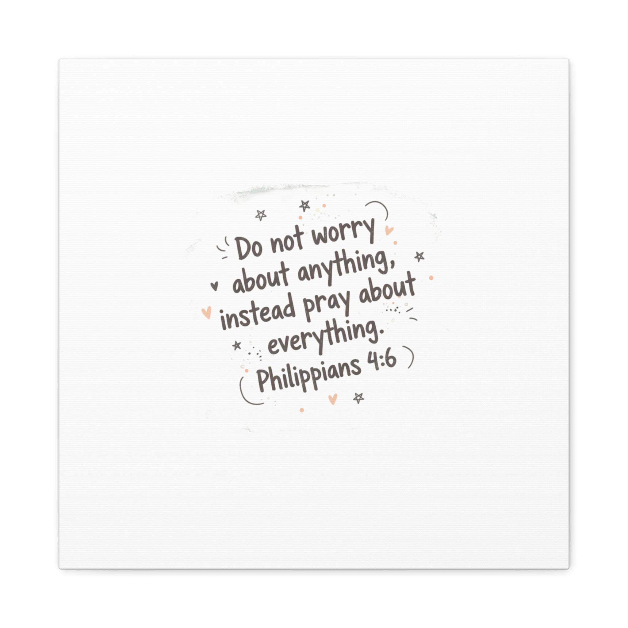 Do Not Worry Prayer Canvas | Handwritten Messy Script, Pastel Doodle Art