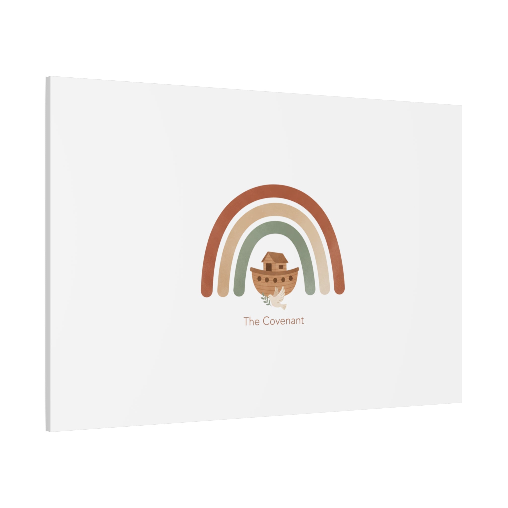 Noah's Ark Rainbow Matte Canvas Wall Art - "The Covenant" Nursery Decor
