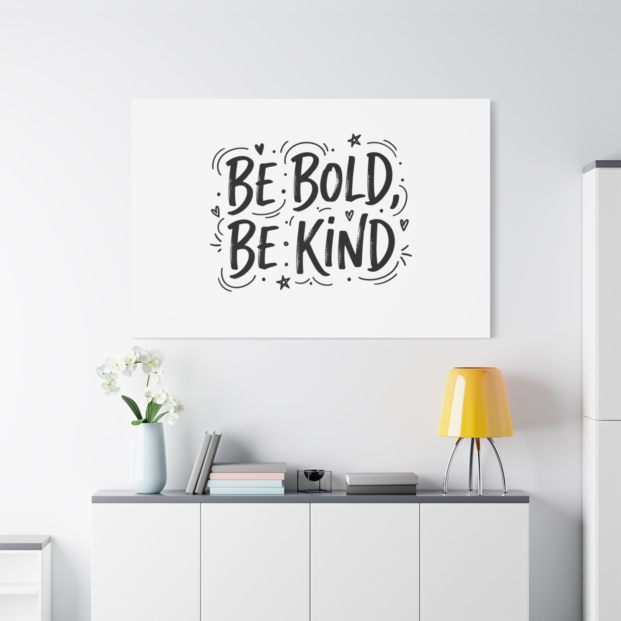 Be Bold Be Kind Canvas | Handwritten Marker Brush Script, Humanized Typography