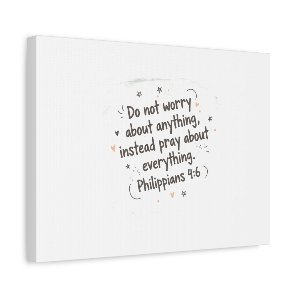 Do Not Worry Prayer Canvas | Handwritten Messy Script, Pastel Doodle Art
