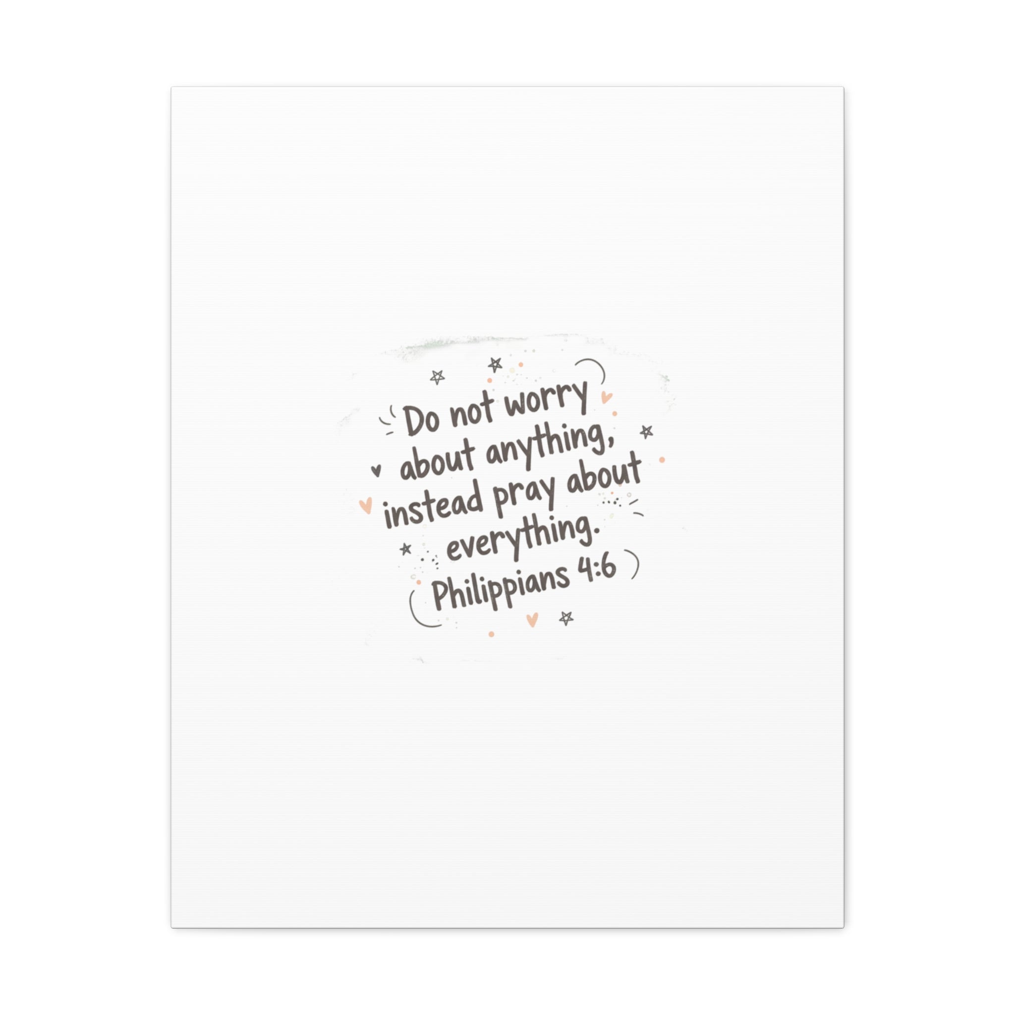 Do Not Worry Prayer Canvas | Handwritten Messy Script, Pastel Doodle Art