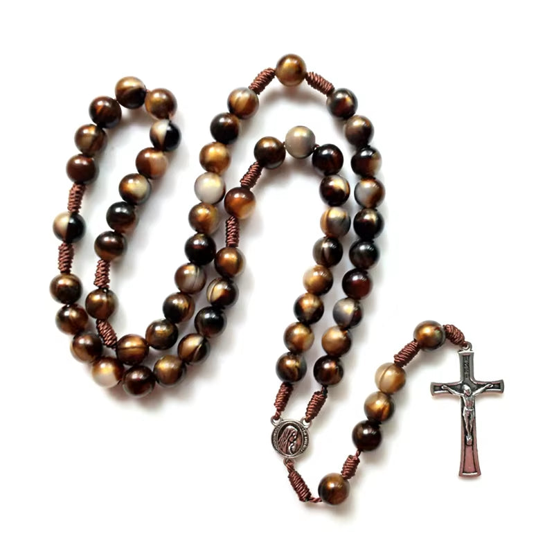 Vintage Rosary Catholic Prayer Beads Necklace 