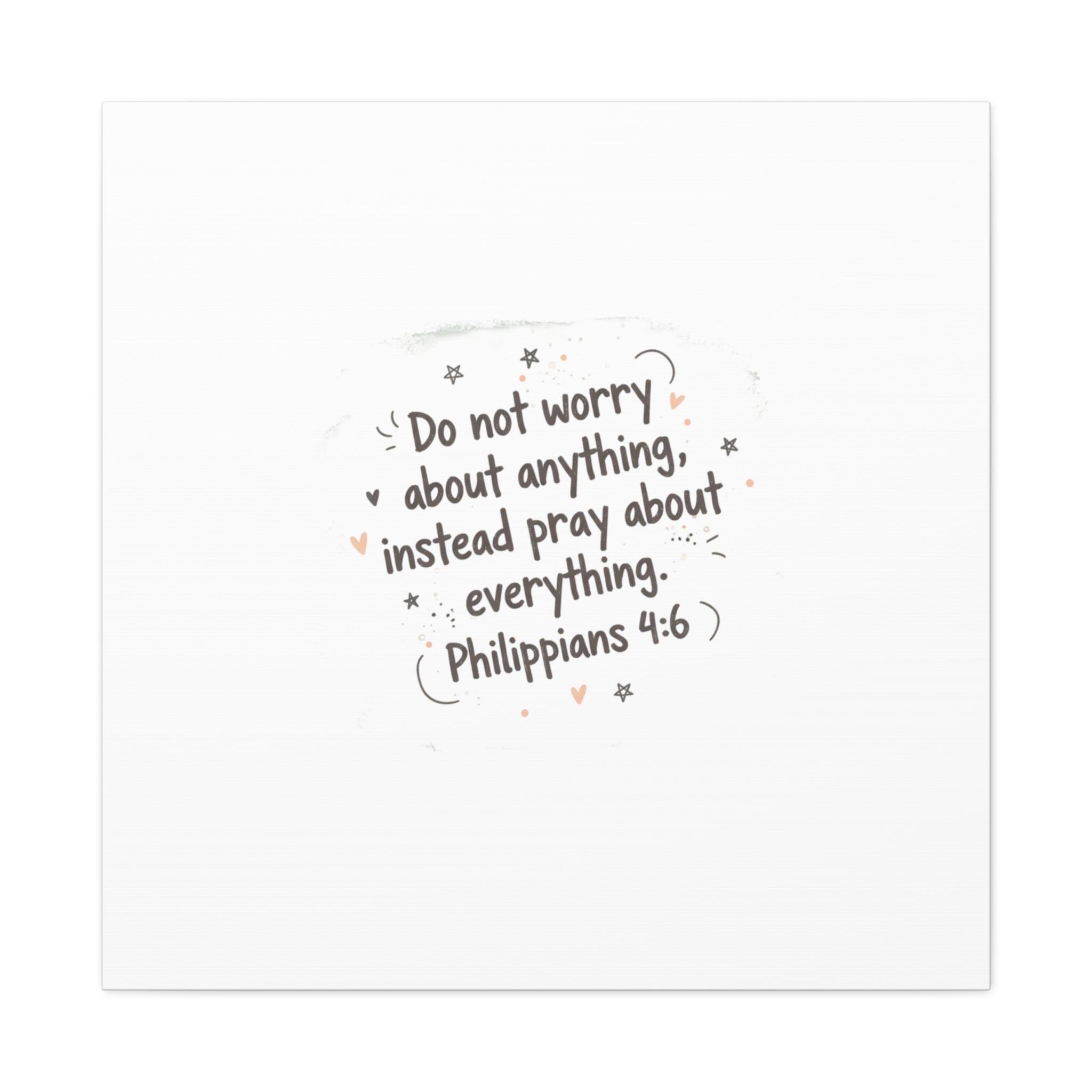 Do Not Worry Prayer Canvas | Handwritten Messy Script, Pastel Doodle Art