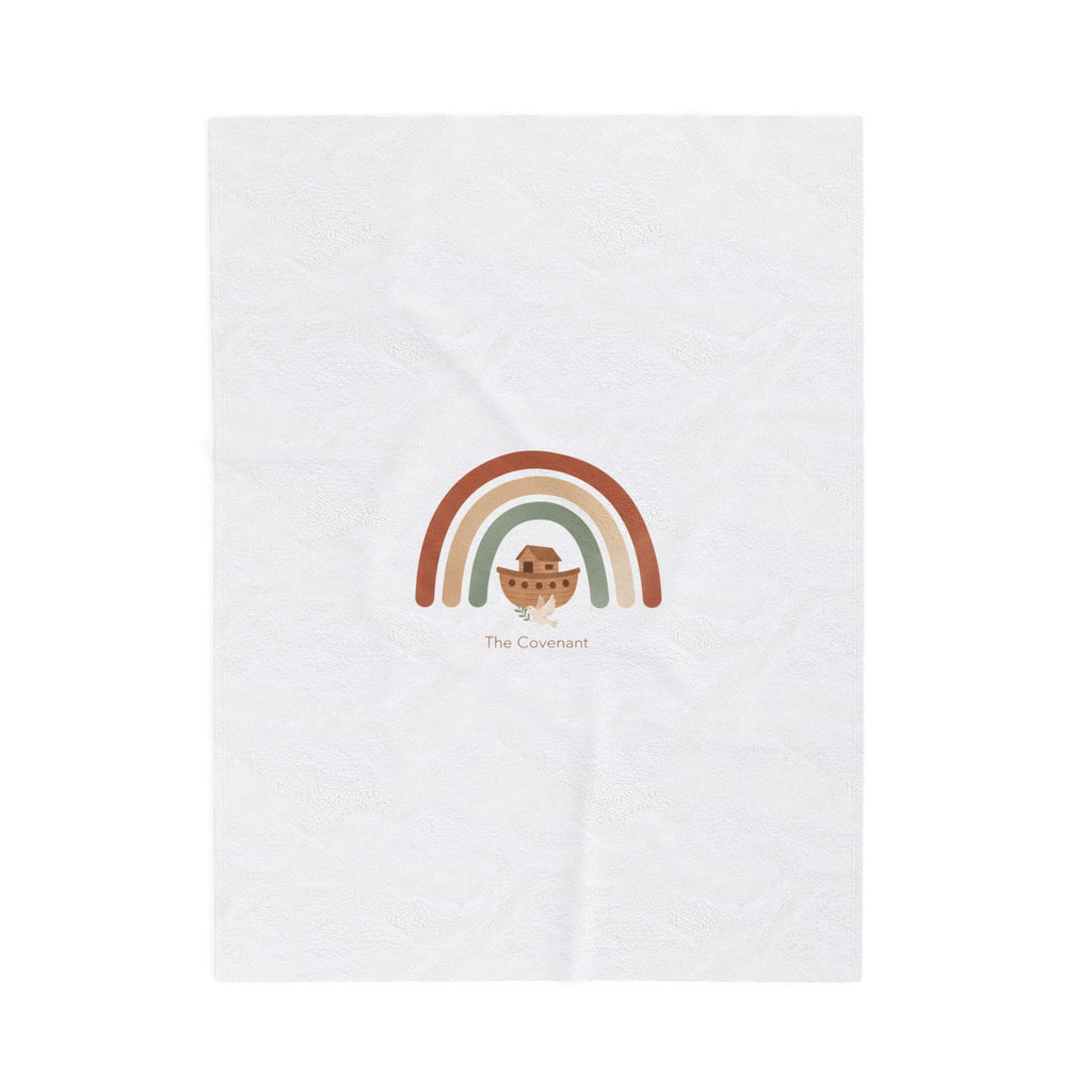 Neutral Rainbow Arc Plush Blanket | Boho Desert Arc, Muted Rainbow Nursery