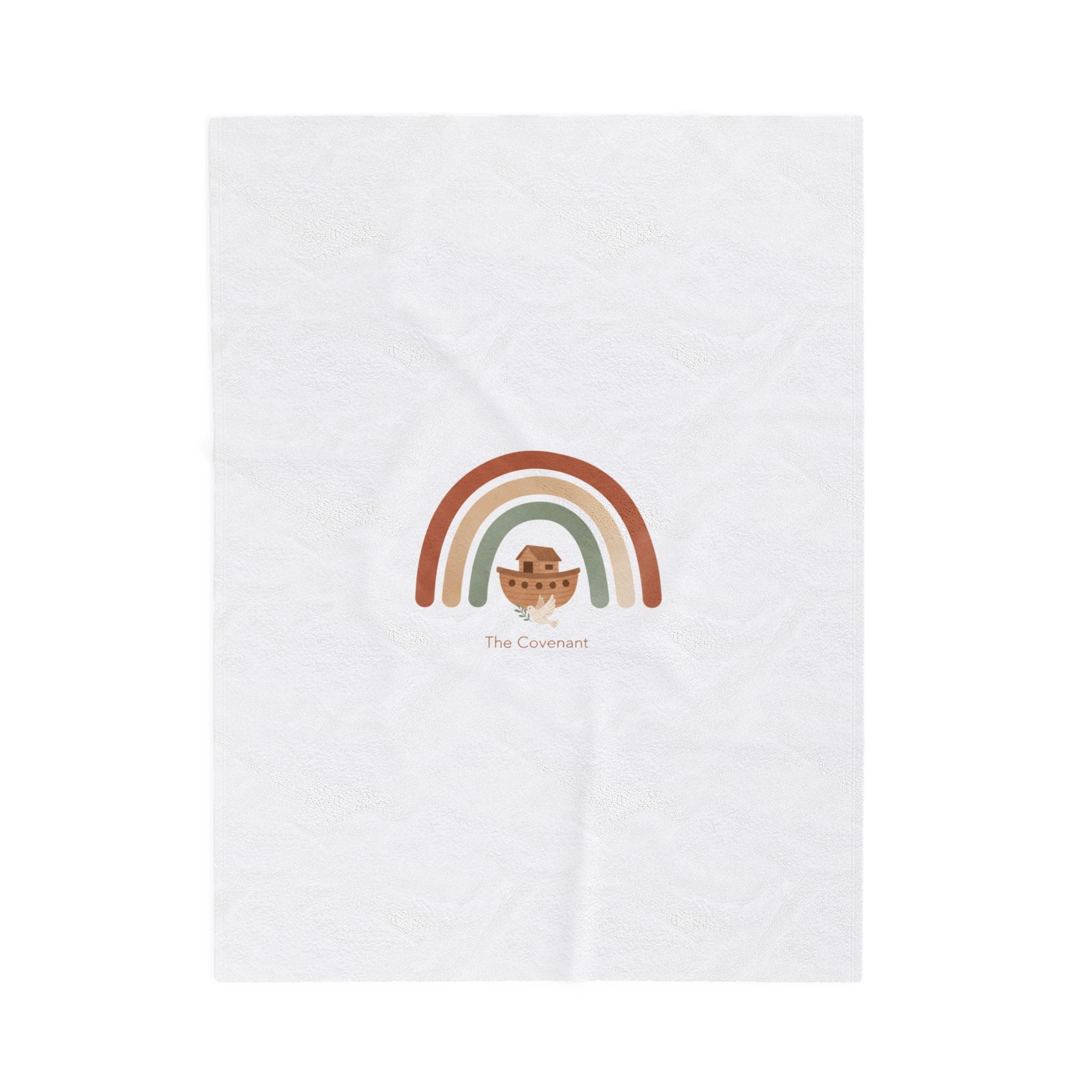 Neutral Rainbow Arc Plush Blanket | Boho Desert Arc, Muted Rainbow Nursery