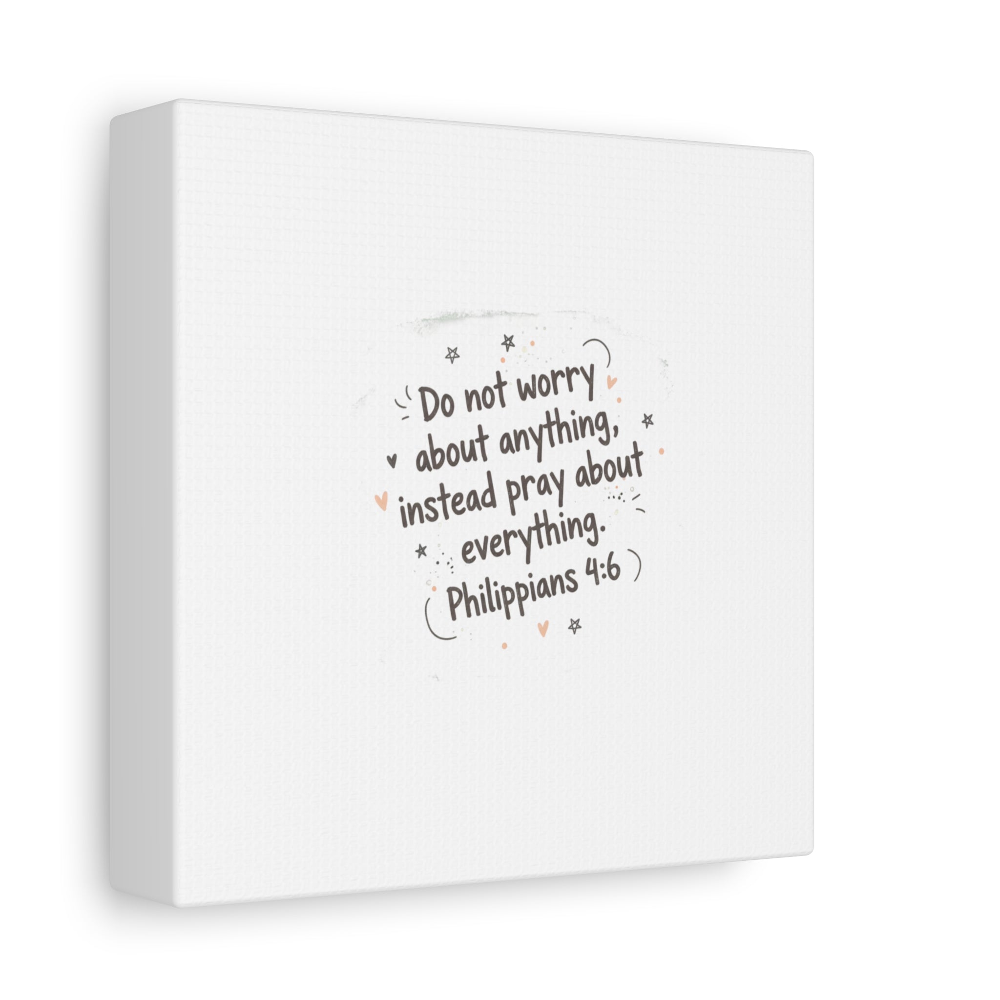 Do Not Worry Prayer Canvas | Handwritten Messy Script, Pastel Doodle Art