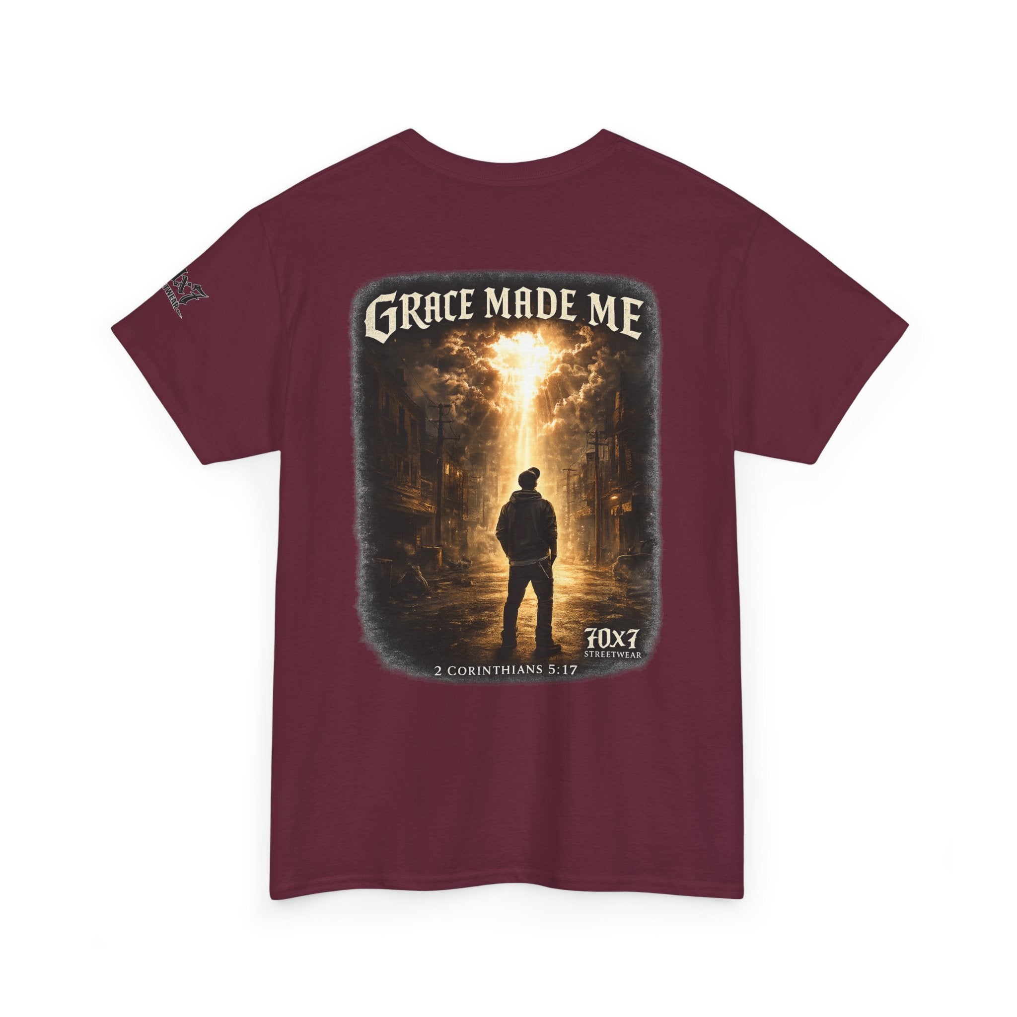 70x7 Streetwear Grace Made Me T-Shirt — Inspirational Christian Streetwear Tee