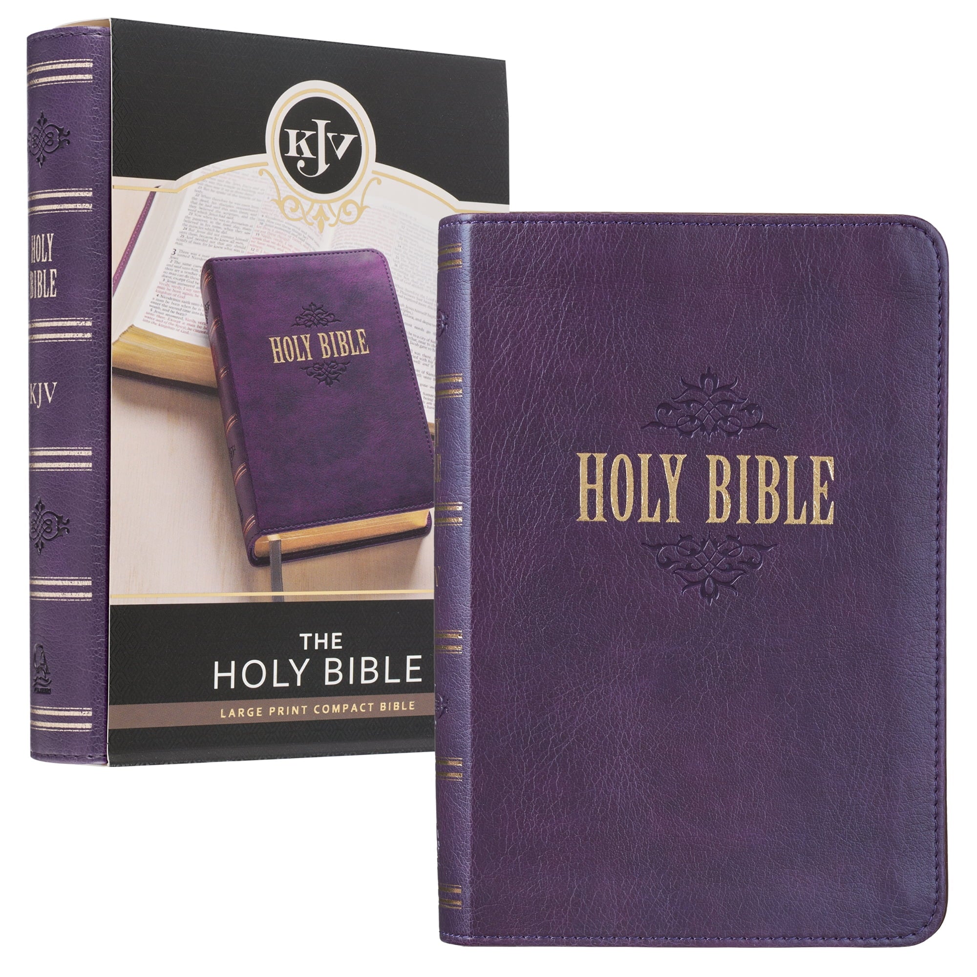 KJV Holy Bible, Compact Large Print Faux Leather Red Letter Edition - Purple