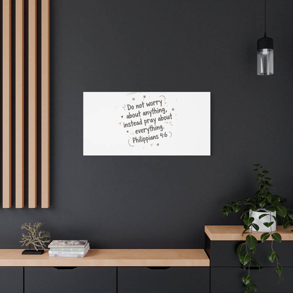 Do Not Worry Prayer Canvas | Handwritten Messy Script, Pastel Doodle Art