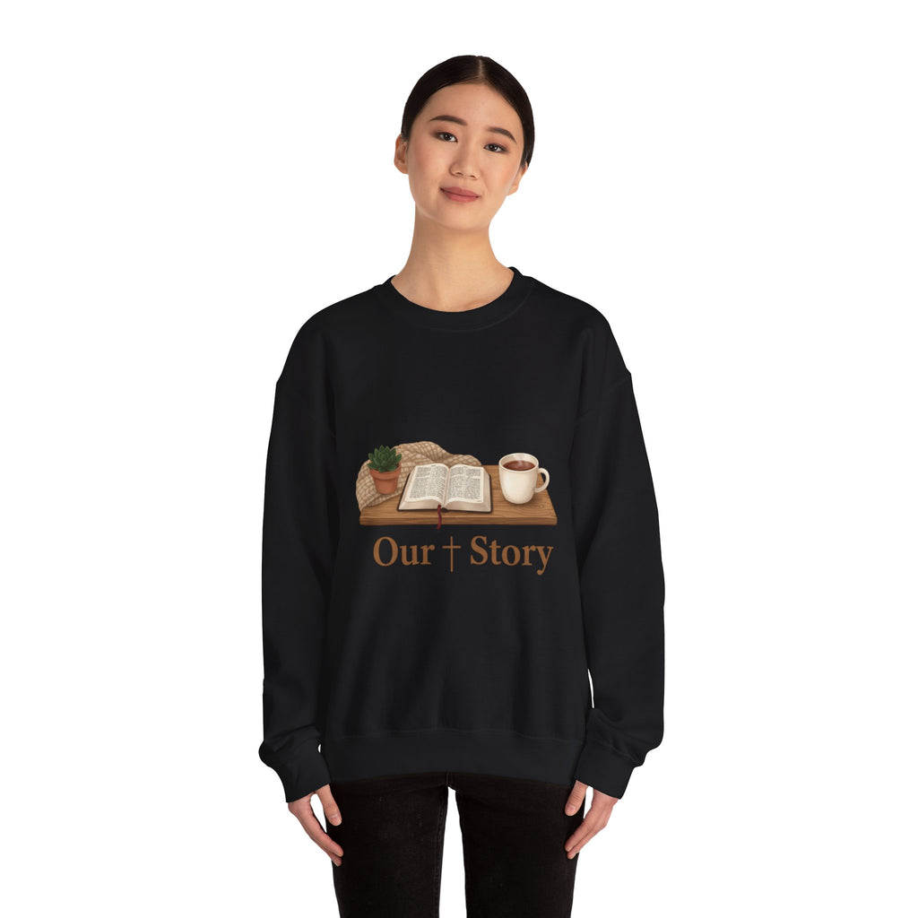 Our Story Crewneck Sweatshirt | Cozy Book Aesthetic, Library Life