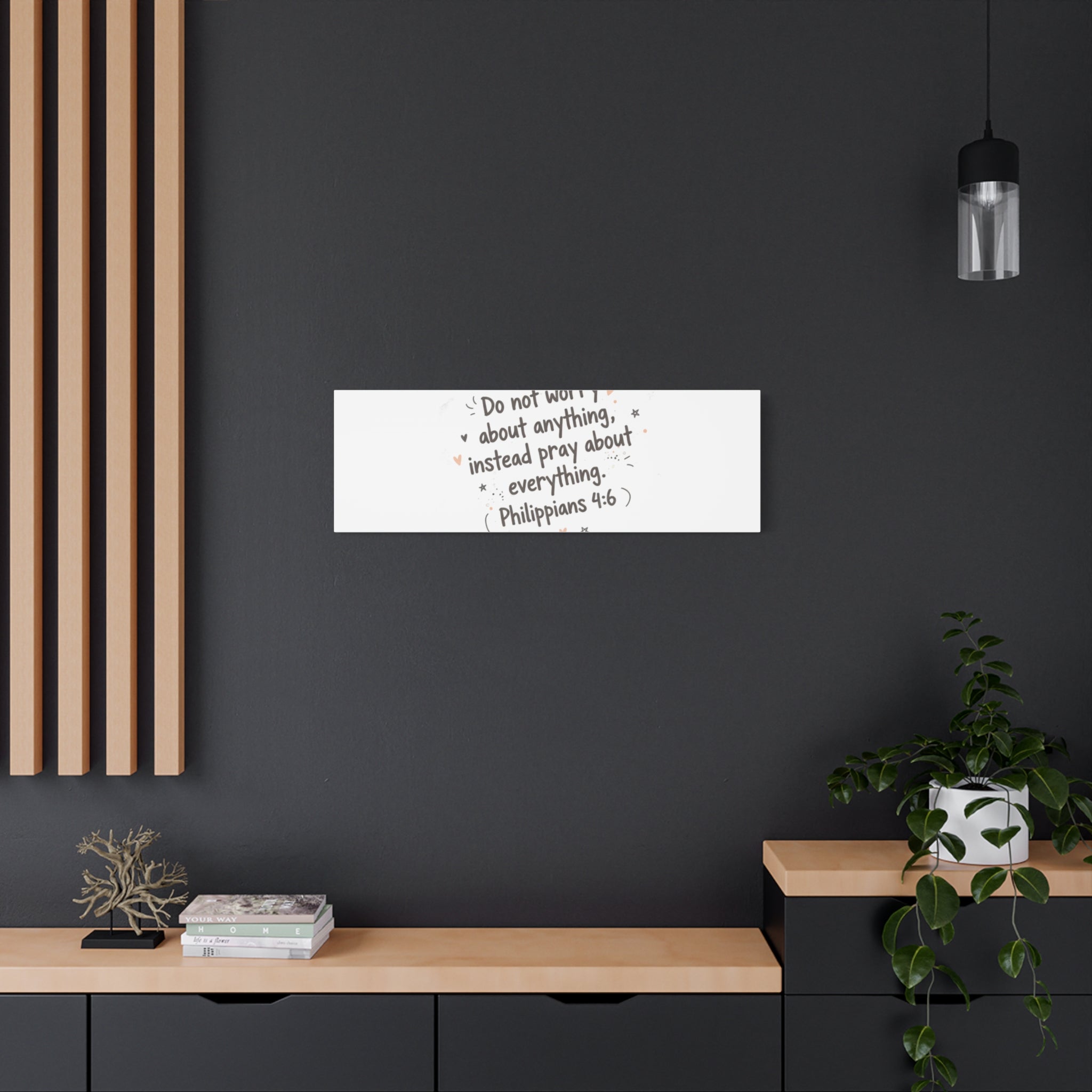 Do Not Worry Prayer Canvas | Handwritten Messy Script, Pastel Doodle Art