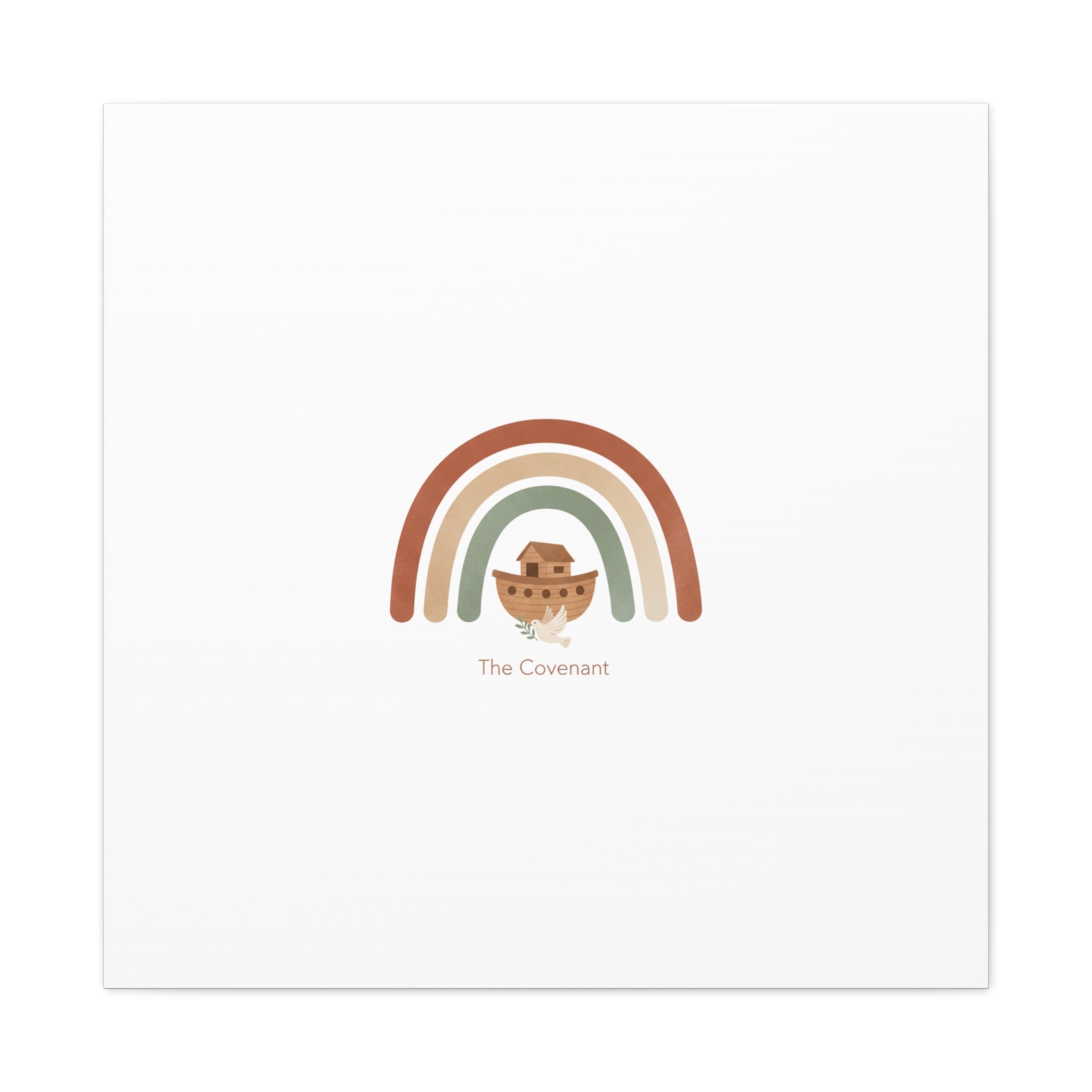 Noah's Ark Rainbow Matte Canvas Wall Art - "The Covenant" Nursery Decor