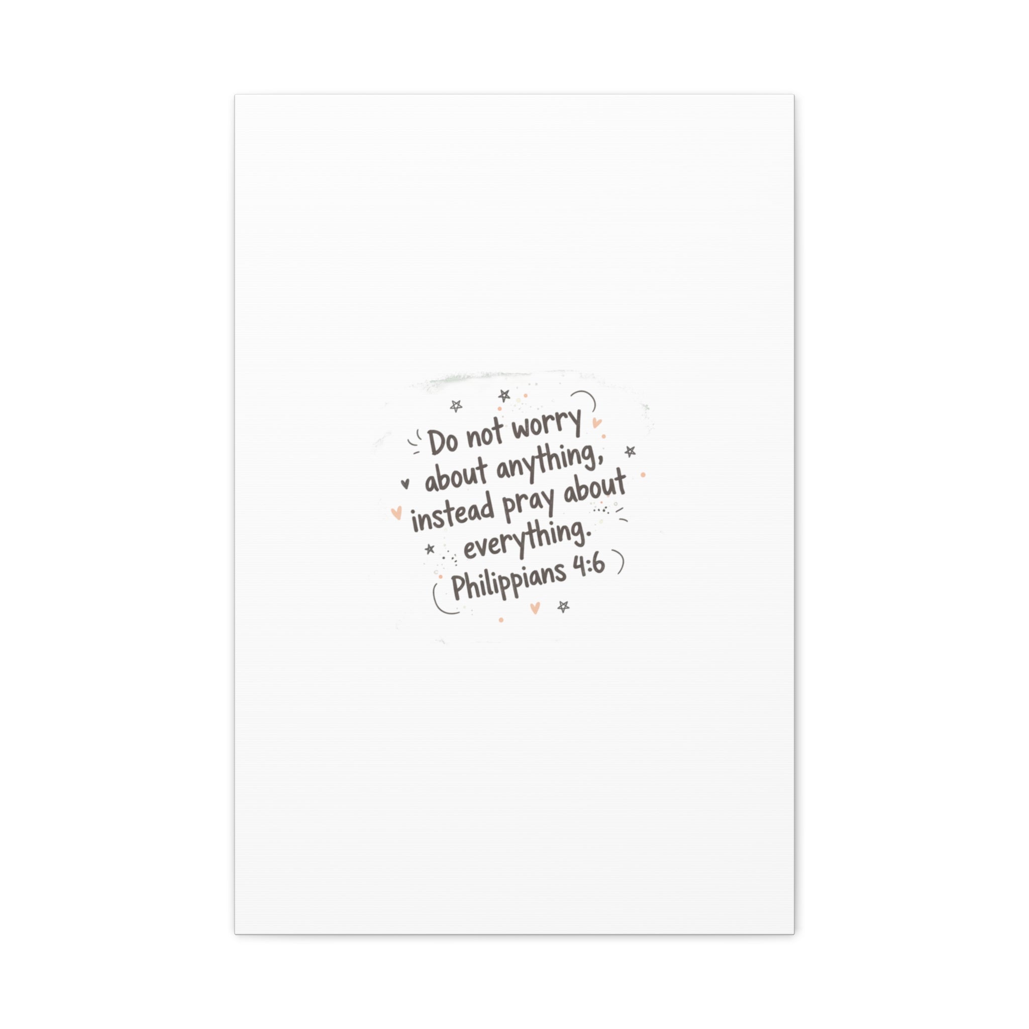 Do Not Worry Prayer Canvas | Handwritten Messy Script, Pastel Doodle Art