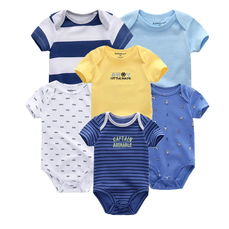 6Pcs/Set Unisex Newborn Baby Boy Clothes Unicorn Cotton Baby Girl Clothes Cartoon Girls Baby Clothing Jumpsuits Bodysuits