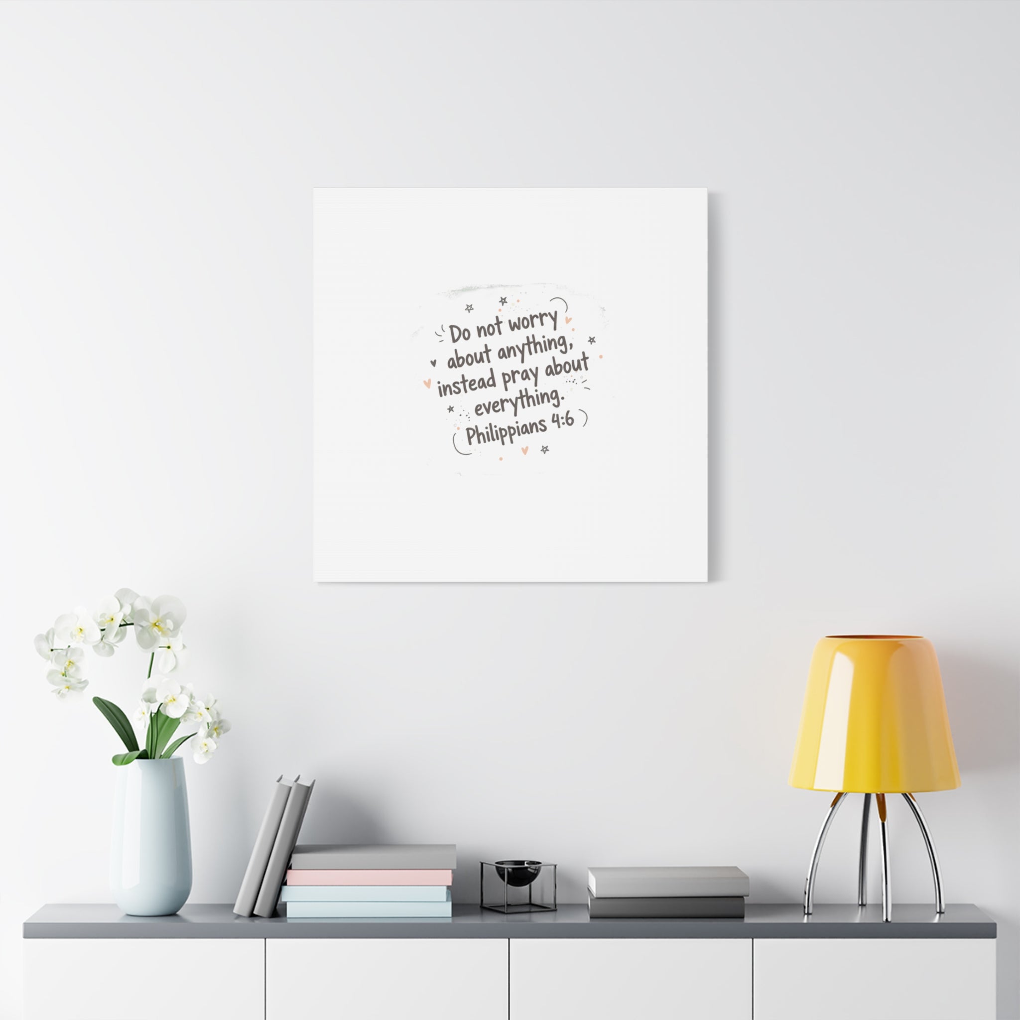 Do Not Worry Prayer Canvas | Handwritten Messy Script, Pastel Doodle Art
