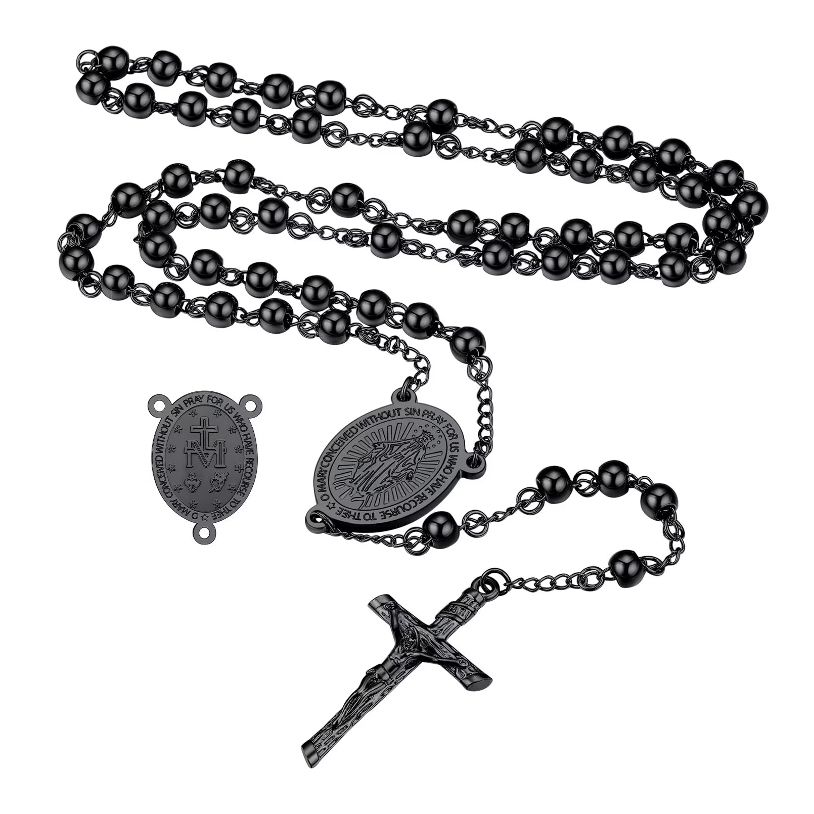 Black Rosary Necklace
