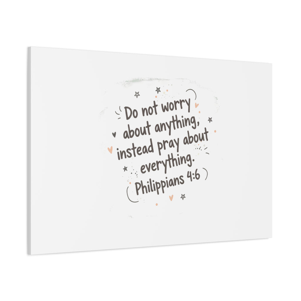 Do Not Worry Prayer Canvas | Handwritten Messy Script, Pastel Doodle Art