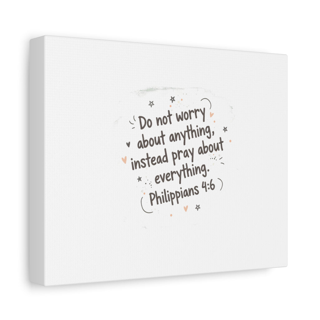Do Not Worry Prayer Canvas | Handwritten Messy Script, Pastel Doodle Art