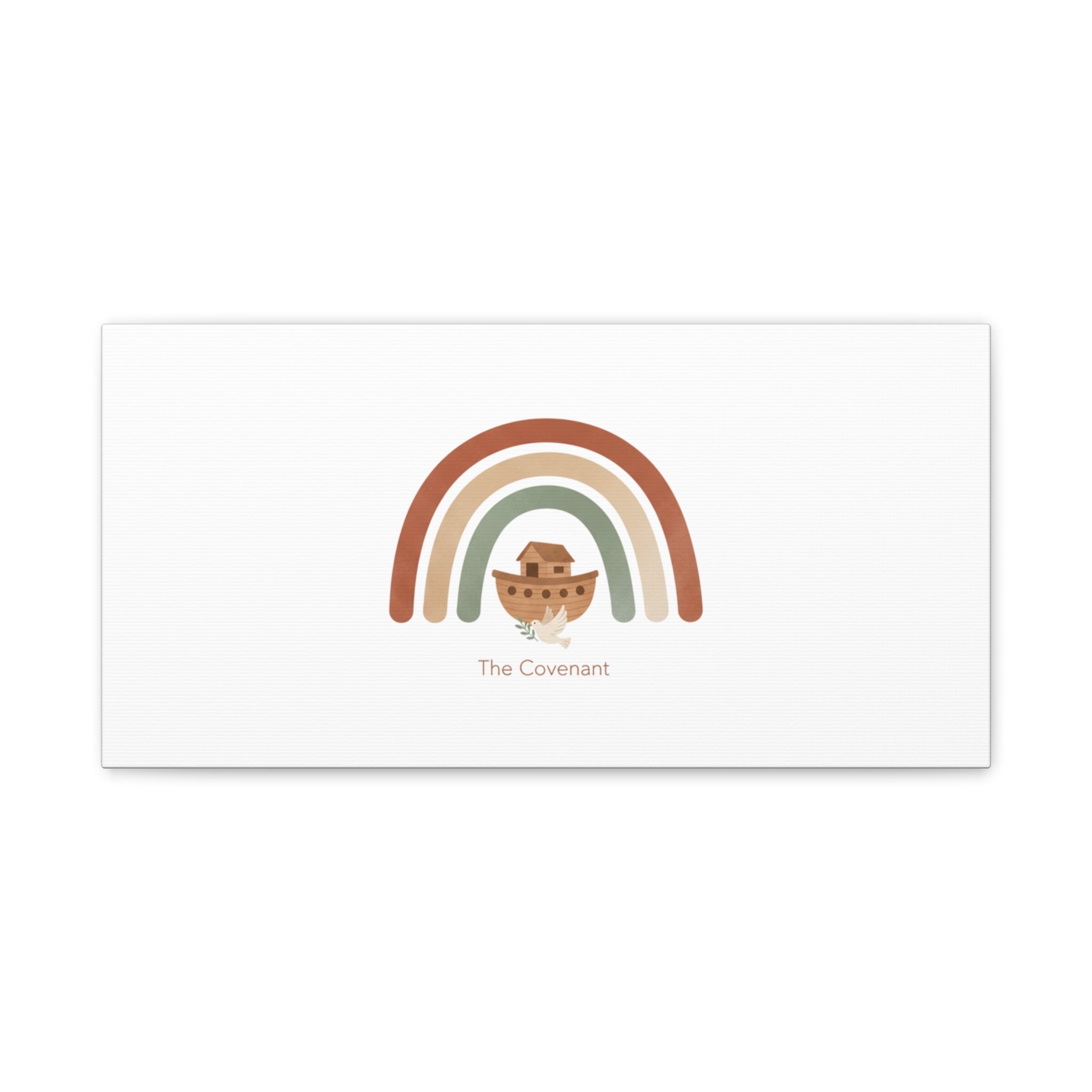 Noah's Ark Rainbow Matte Canvas Wall Art - "The Covenant" Nursery Decor