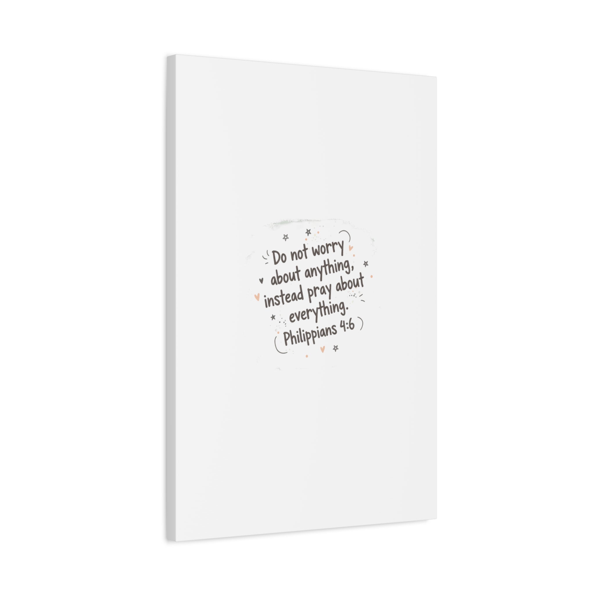 Do Not Worry Prayer Canvas | Handwritten Messy Script, Pastel Doodle Art