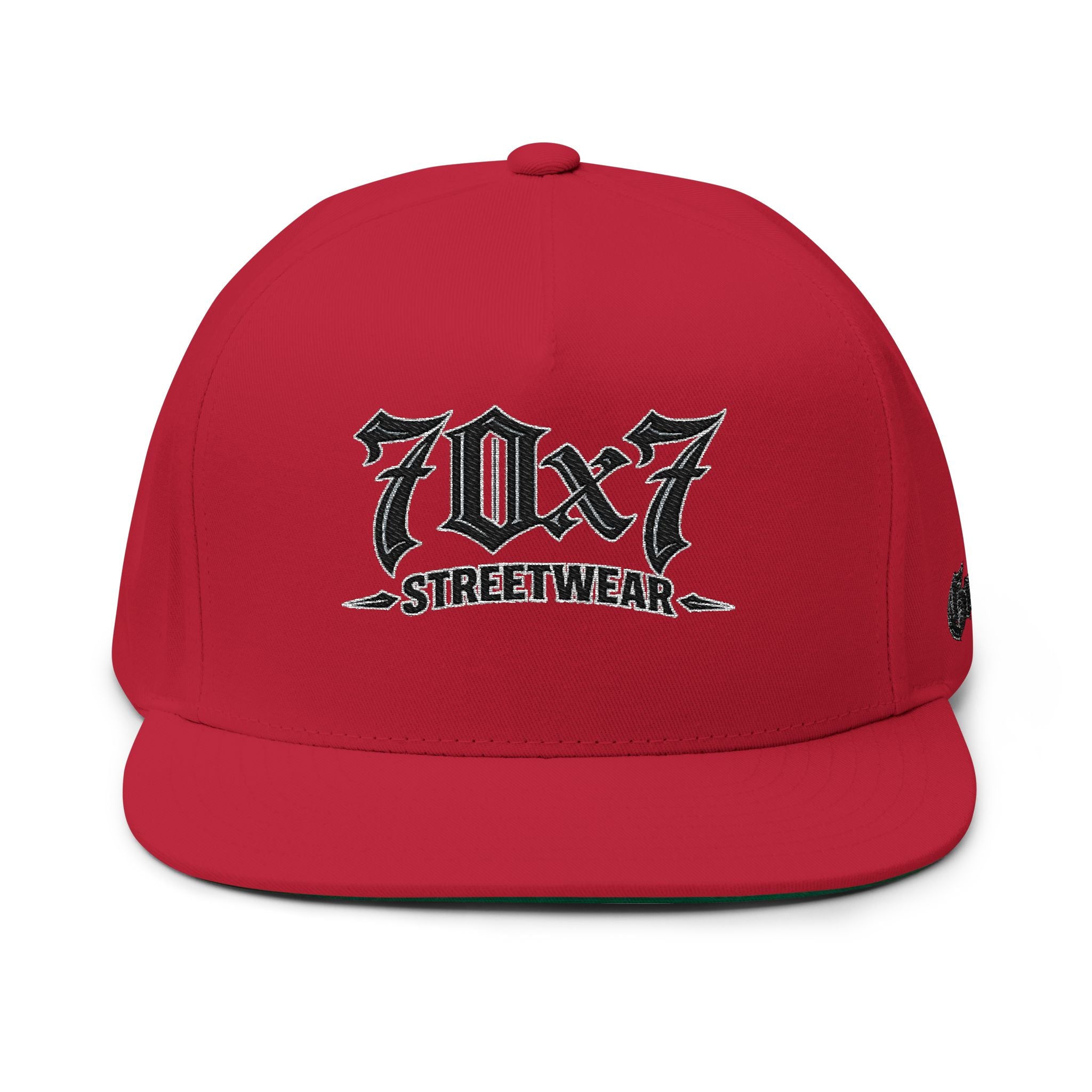 70x7 Streetwear Embroidered Flat Bill Cap