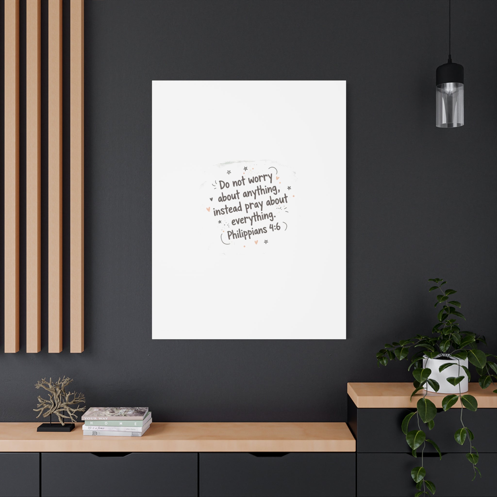 Do Not Worry Prayer Canvas | Handwritten Messy Script, Pastel Doodle Art