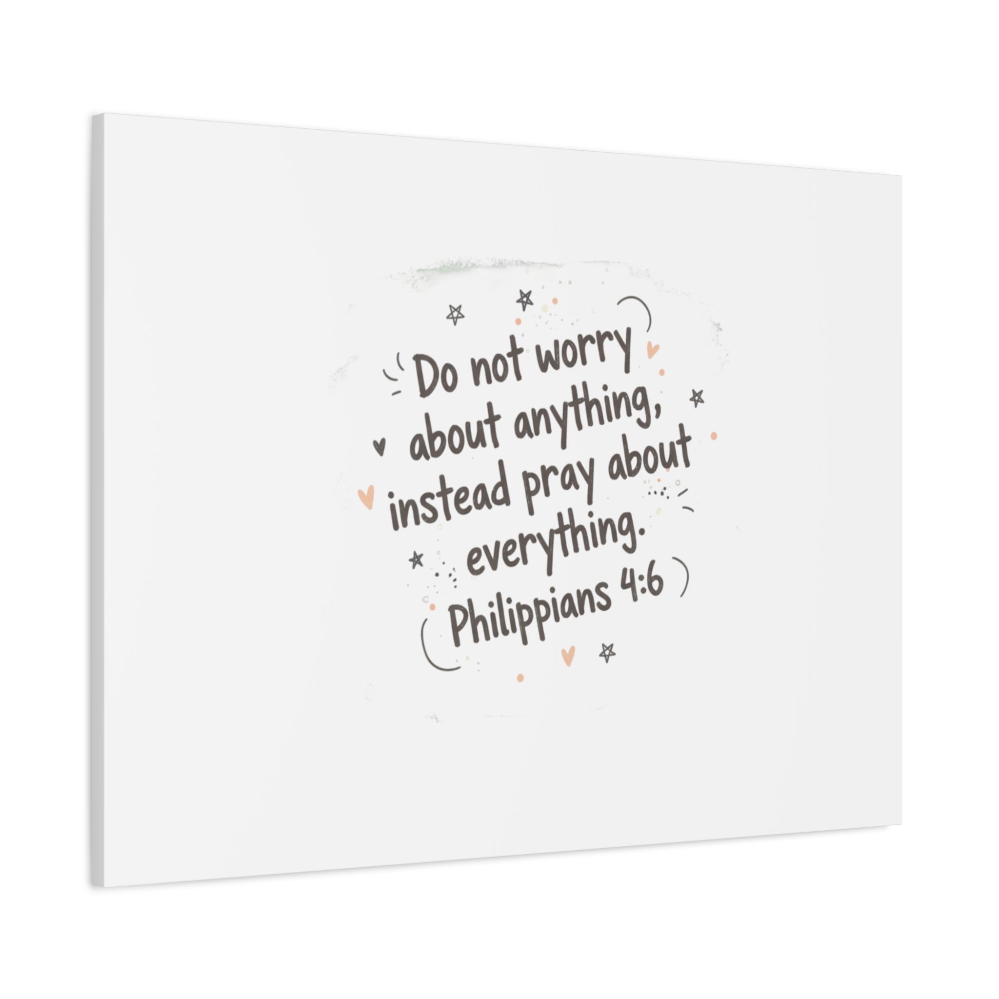 Do Not Worry Prayer Canvas | Handwritten Messy Script, Pastel Doodle Art
